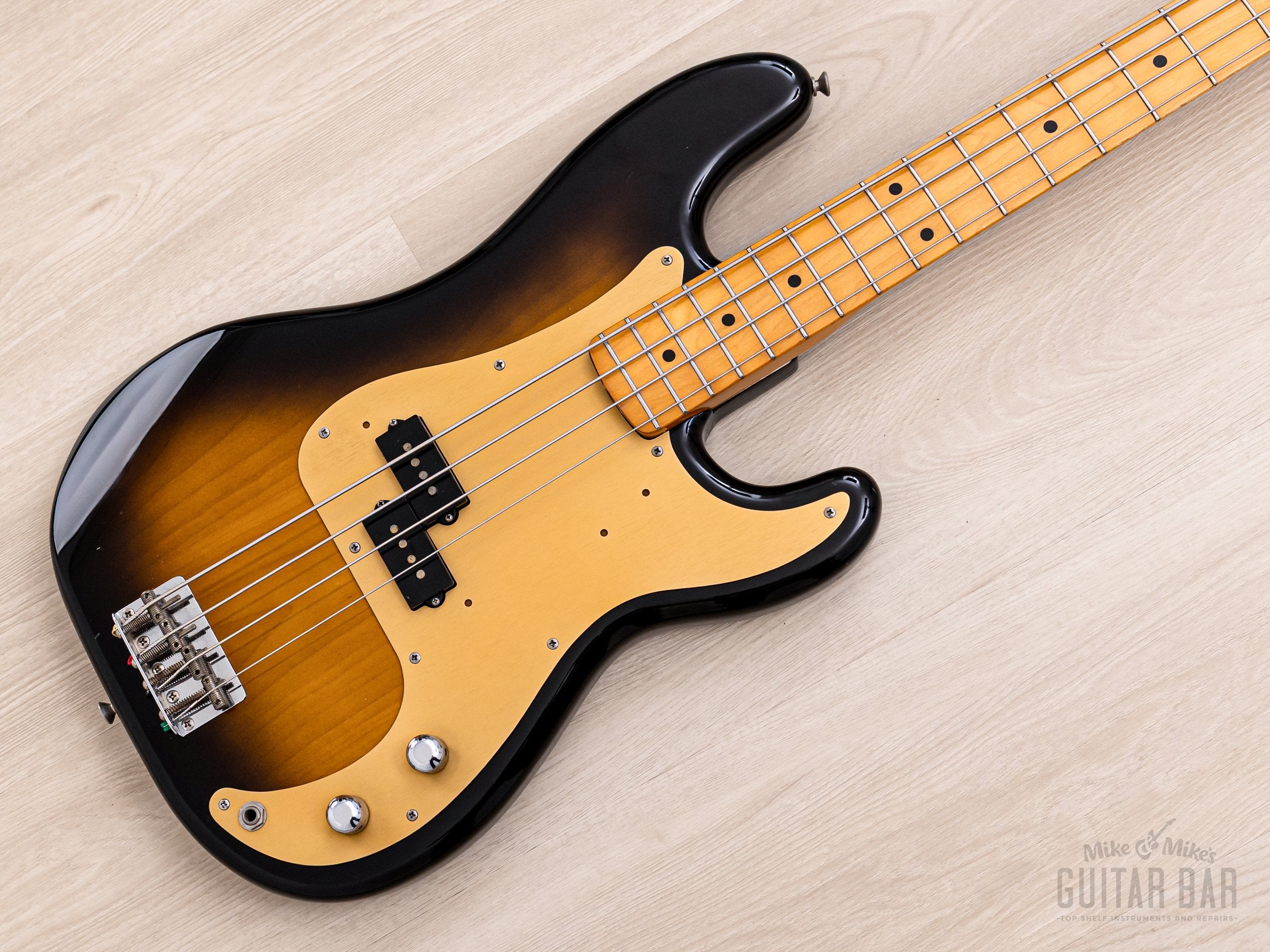 1982 Fender JV Precision Bass '57 Vintage Reissue PB57-95 Sunburst Lacquer w/ Fullerton USA Pickup, Japan MIJ Fujigen