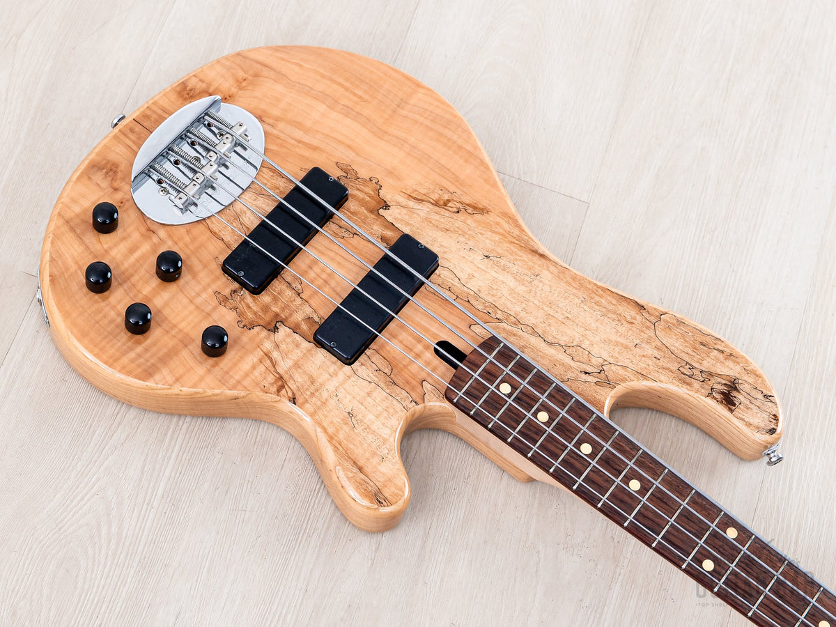 Reverse angled view of spalted maple body