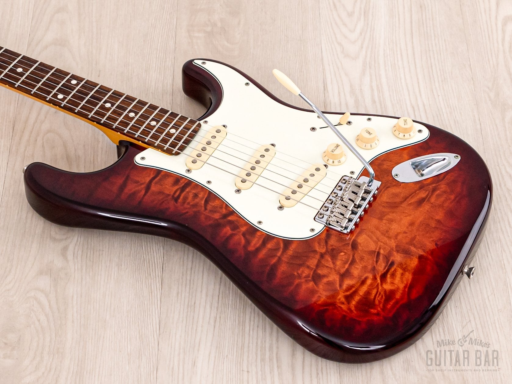 2013 Fender Stratocaster ST62/QM Limited Edition Quilt Top Charcoal Burst w/ Hangtags, Japan MIJ