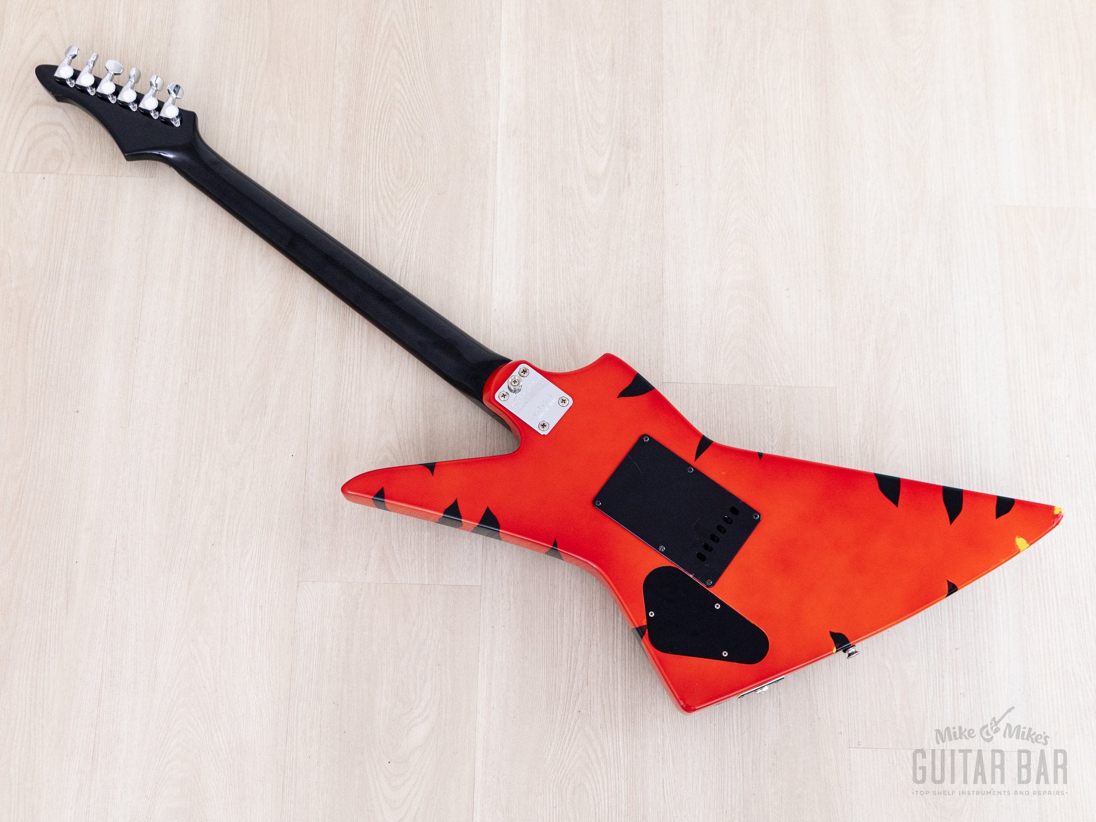 1984 Aria Pro II ZZ Deluxe Explorer Orange With Black Zebra