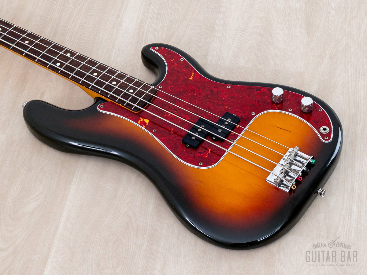 Angled view of Sunburst body and neck