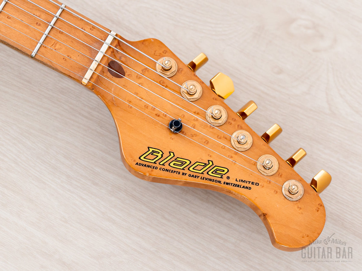 1993 Levinson Blade RH-4 Limited Momose Custom headstock front
