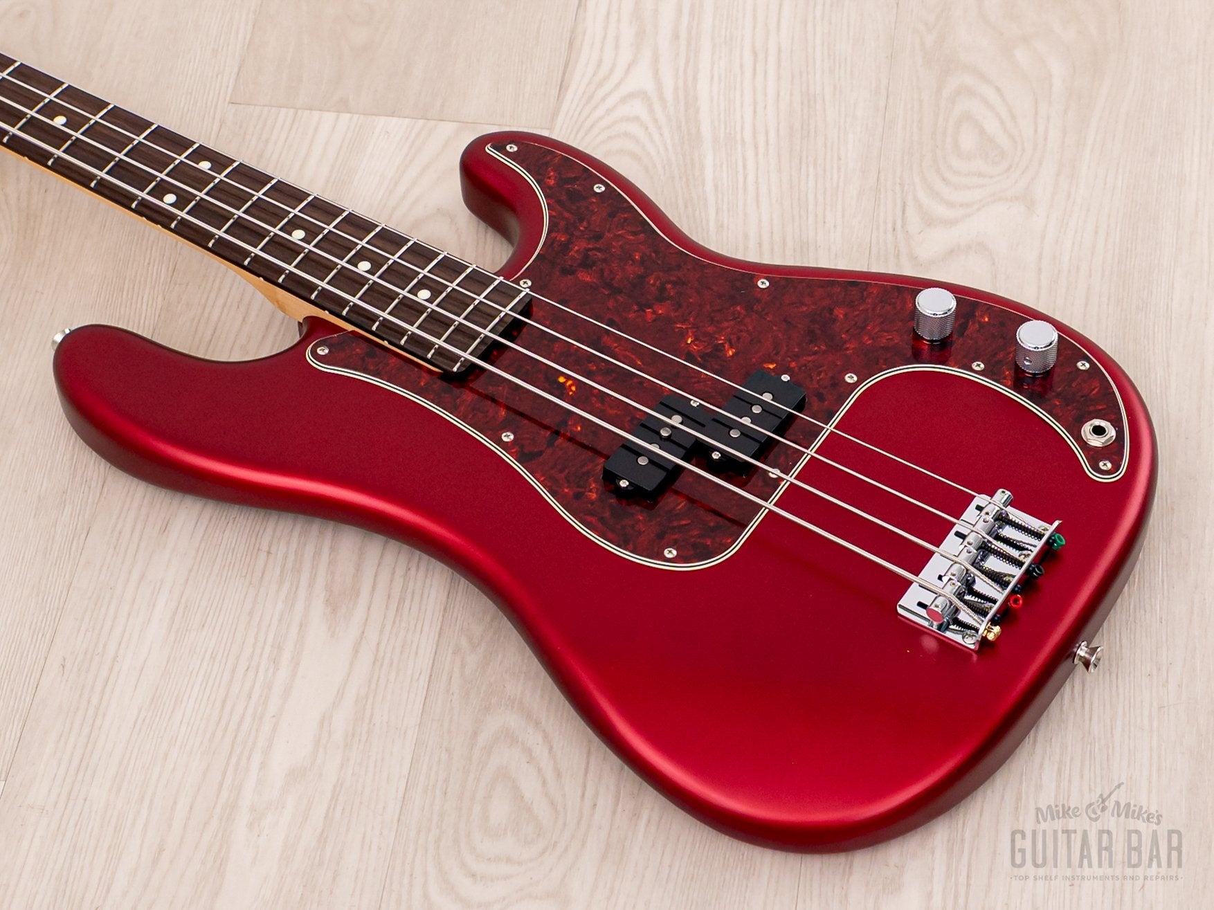 2024 Fender Hybrid II Precision Bass FSR Satin Candy Apple Red + Headstock, Mint w/ Hangtags, Japan MIJ