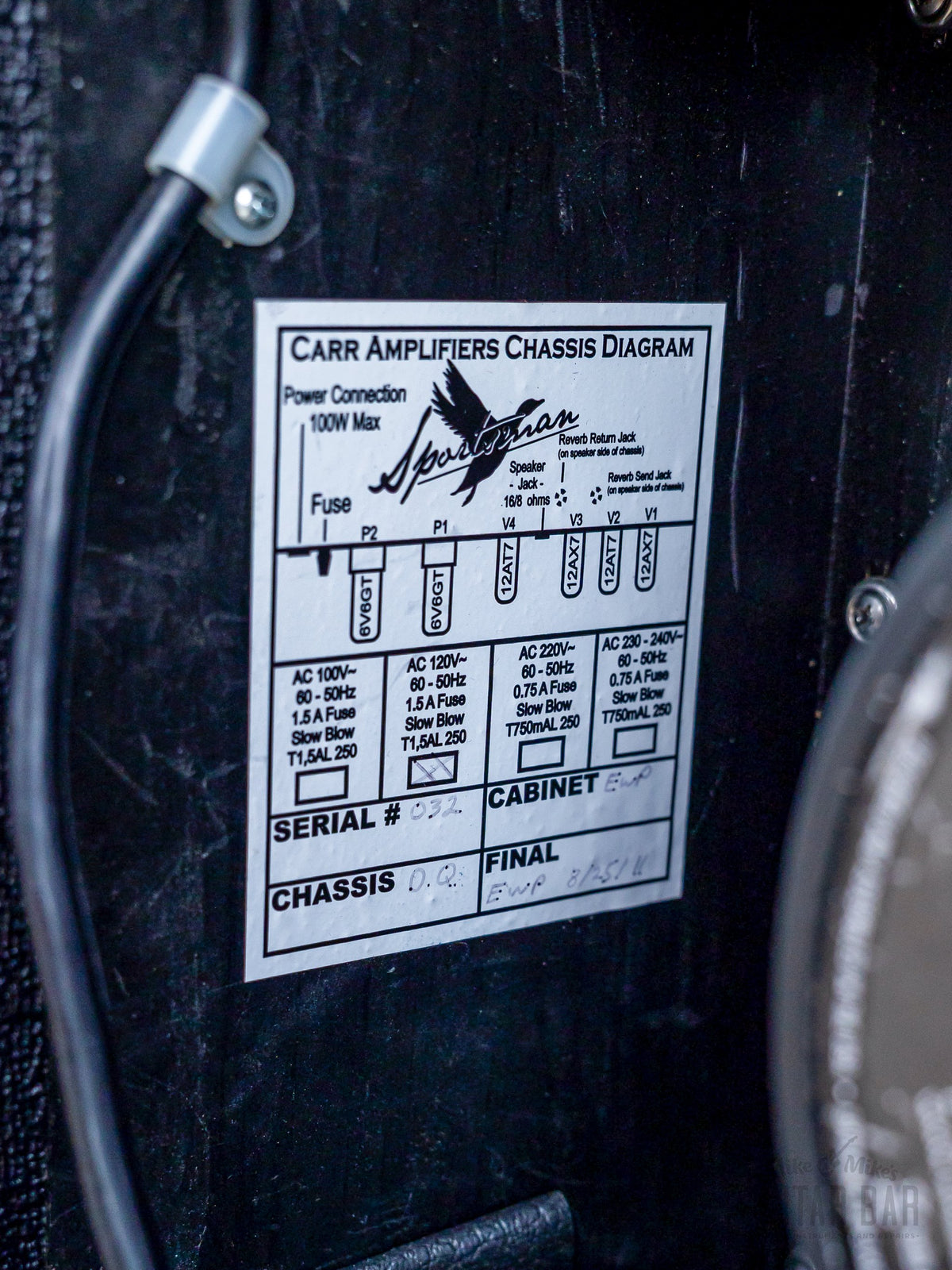 Carr Sportsman tube chart label