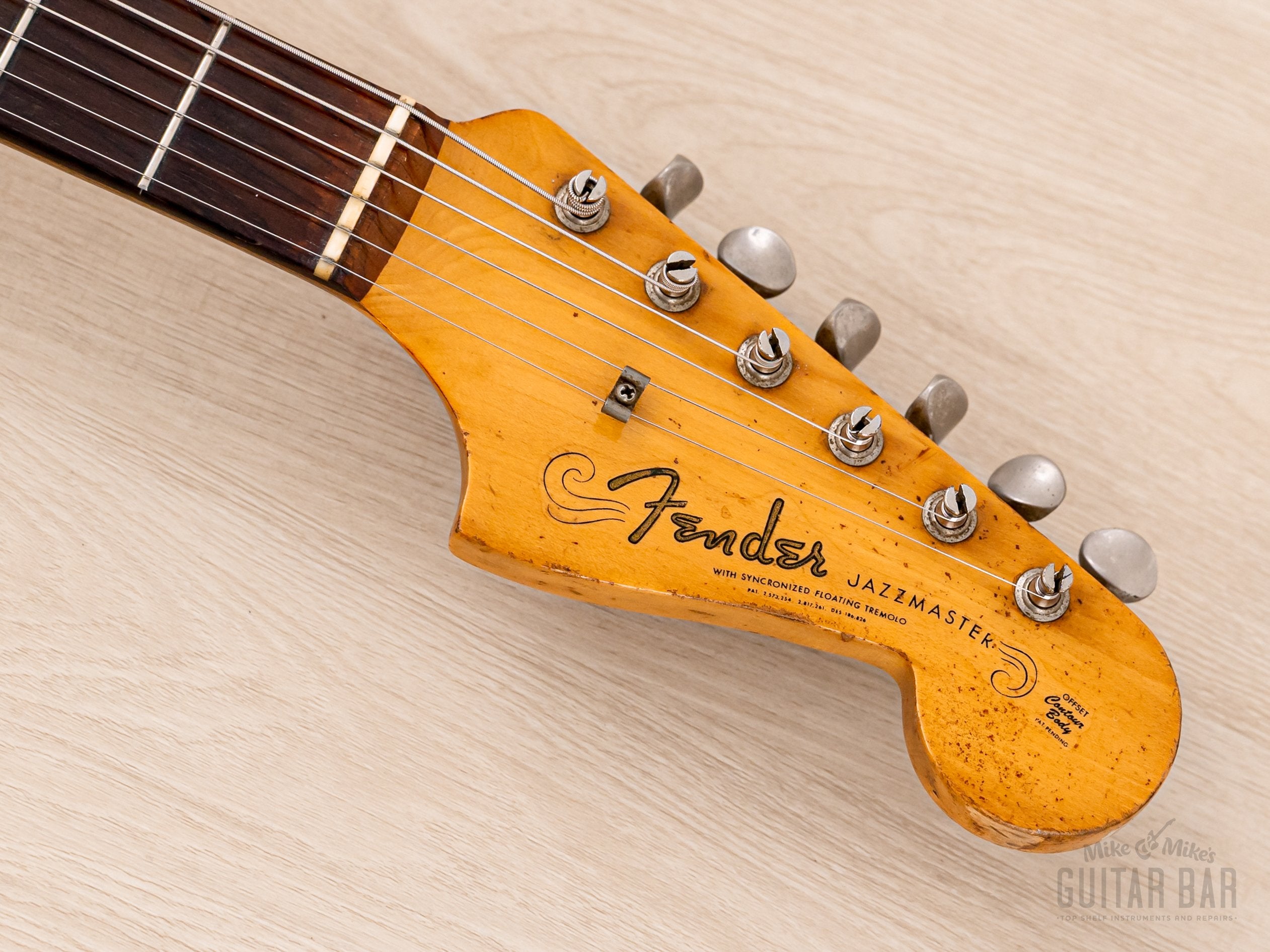1961 Fender Jazzmaster Pre-CBS Slab Board Vintage Offset Guitar Sunburst, 100% Original w/ Case