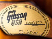 2001 Gibson ES-335 Dot Vintage Sunburst - interior label