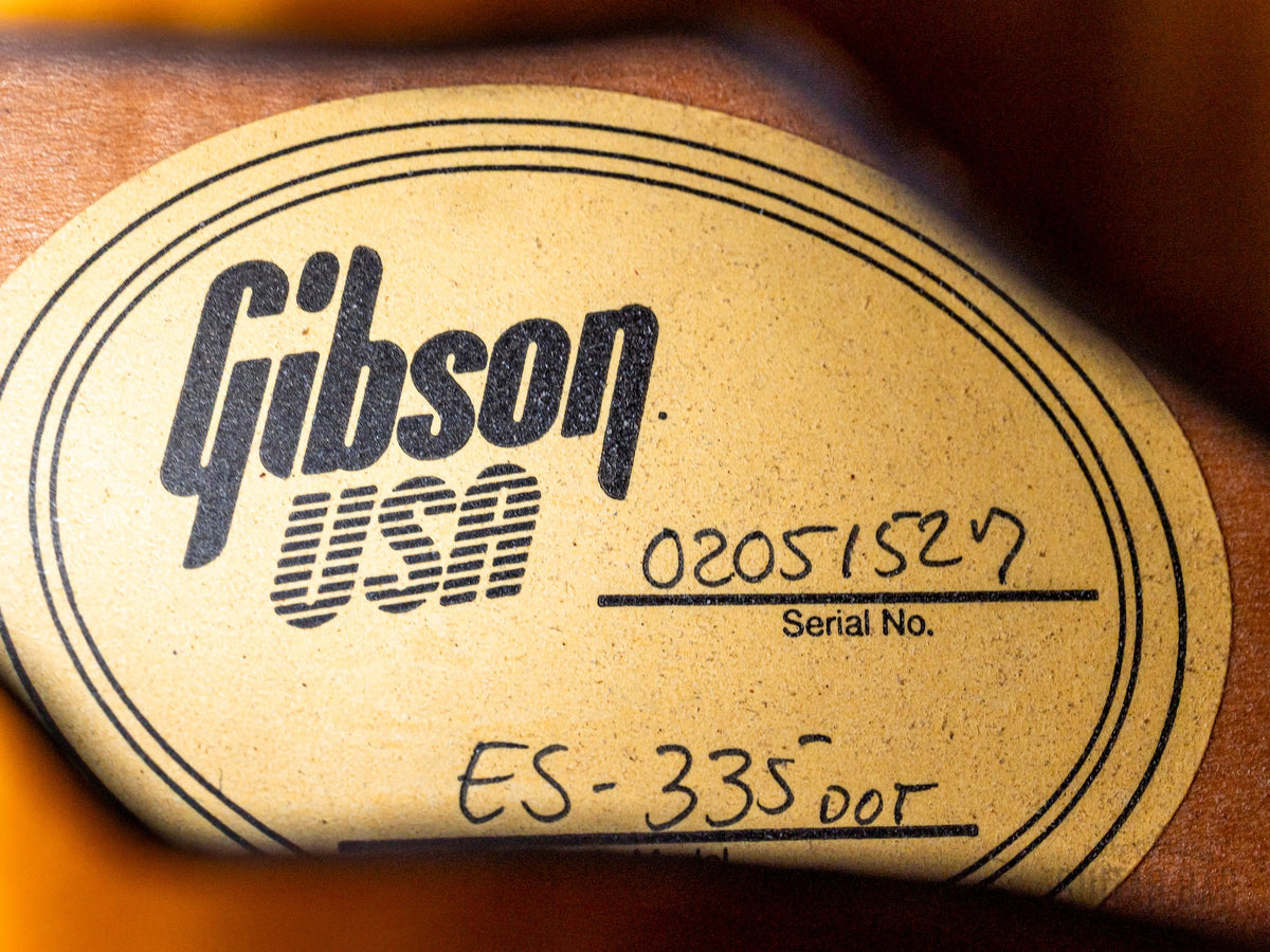 2001 Gibson ES-335 Dot Vintage Sunburst - interior label