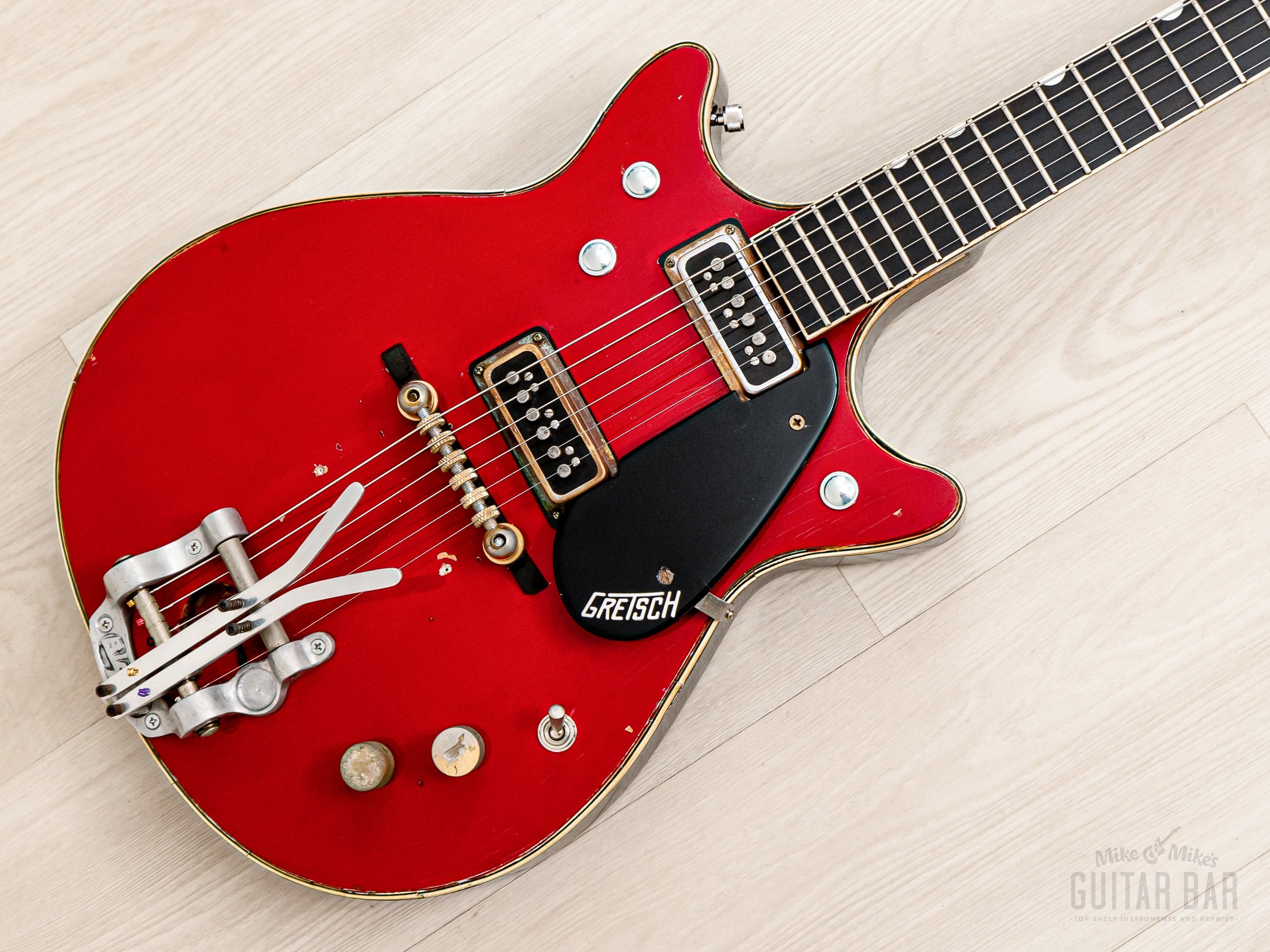 1962 Gretsch Jet Firebird 6131 Double Cut Vintage Guitar, Bigsby Palm Pedal G/B Bender, Case