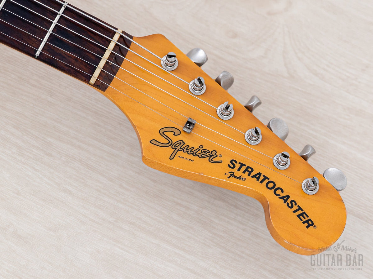 Headstock front with Squier Stratocaster logo
