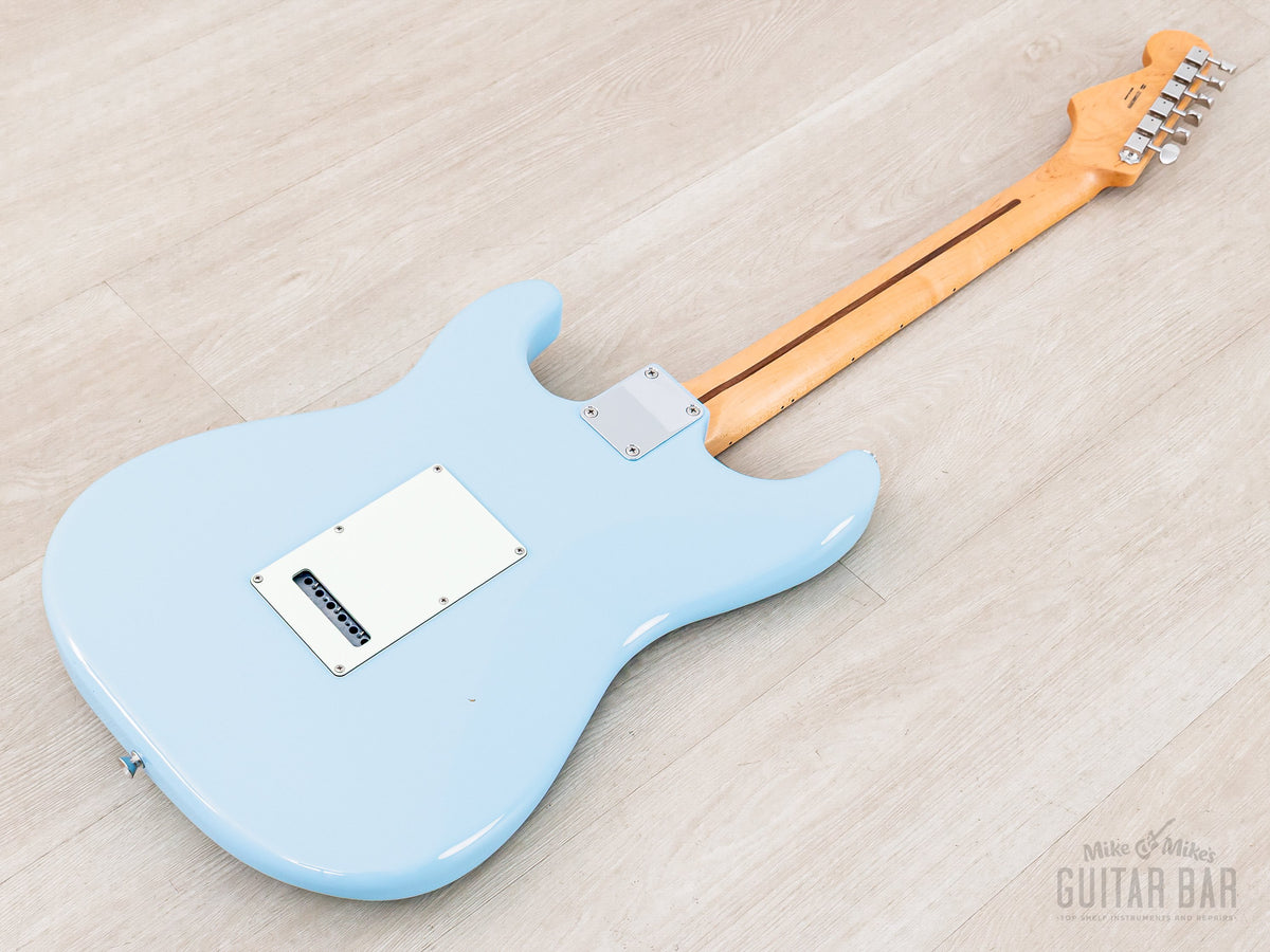 2024 Fender Hybrid II Stratocaster Flame Celeste Blue, back of body