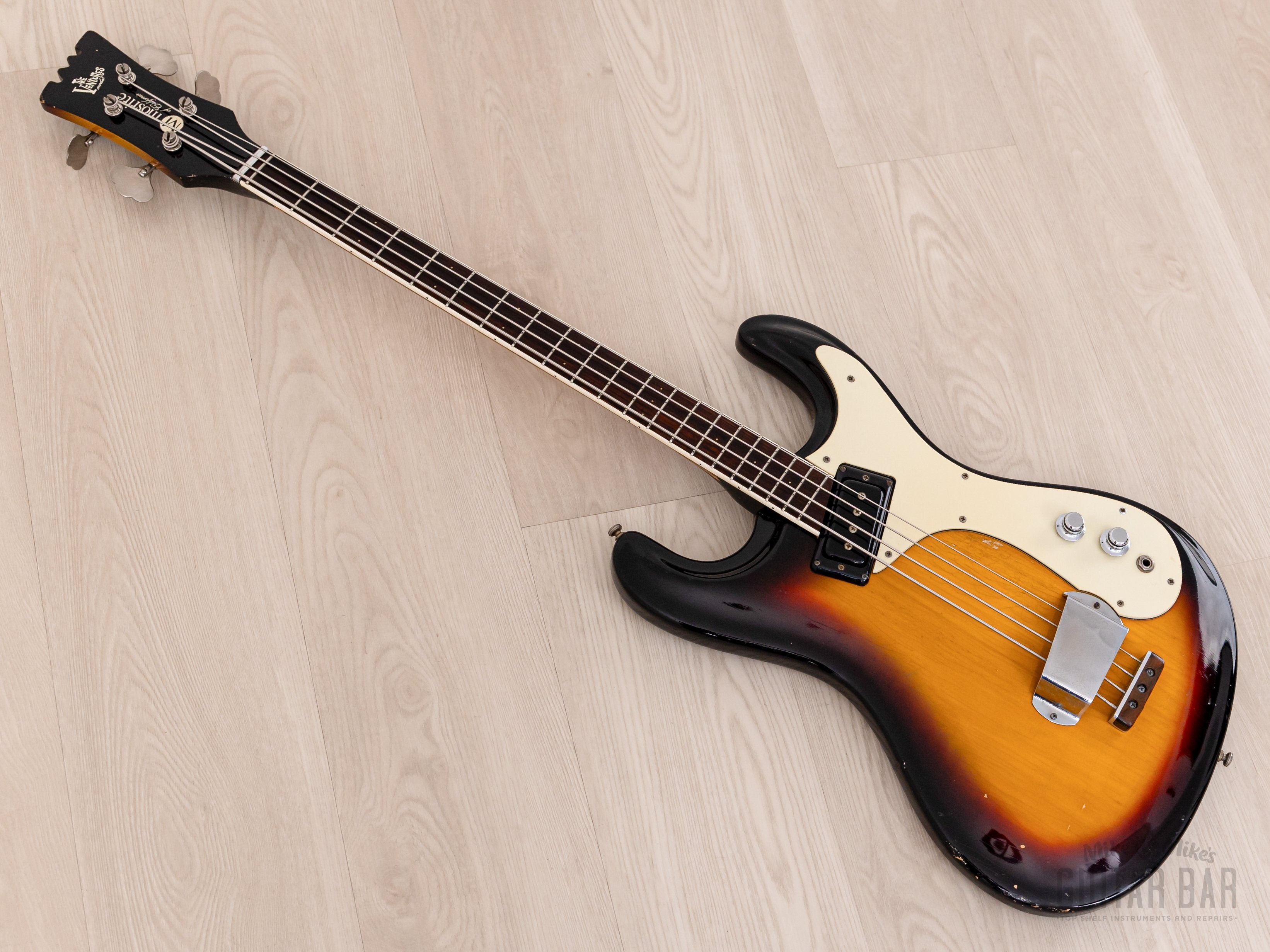 1965 Mosrite Ventures Model Vintage Short Scale Bass Sunburst
