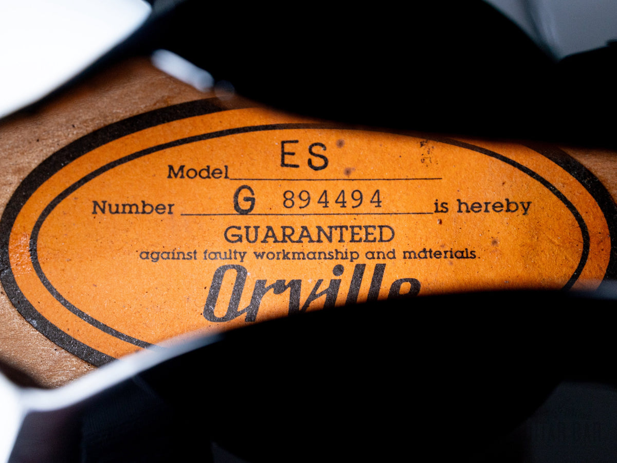1989 Orville ES-335 orange label through the f-hole