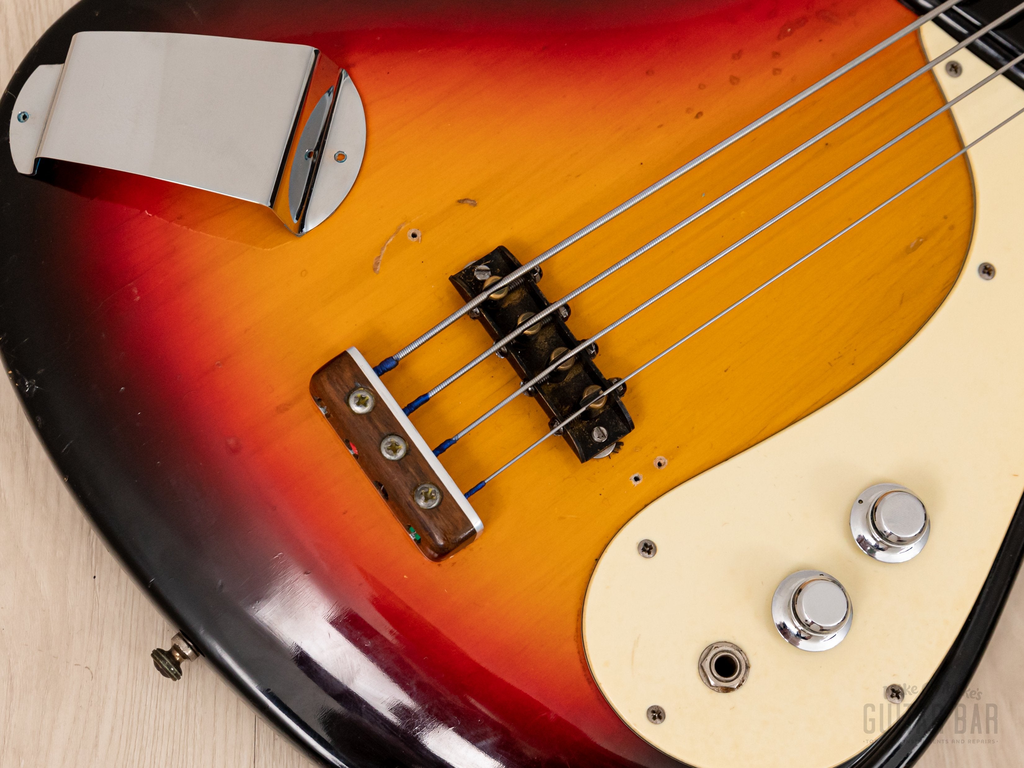 1965 Mosrite Ventures Model Vintage Short Scale Bass Sunburst, 100% Original w/ Case