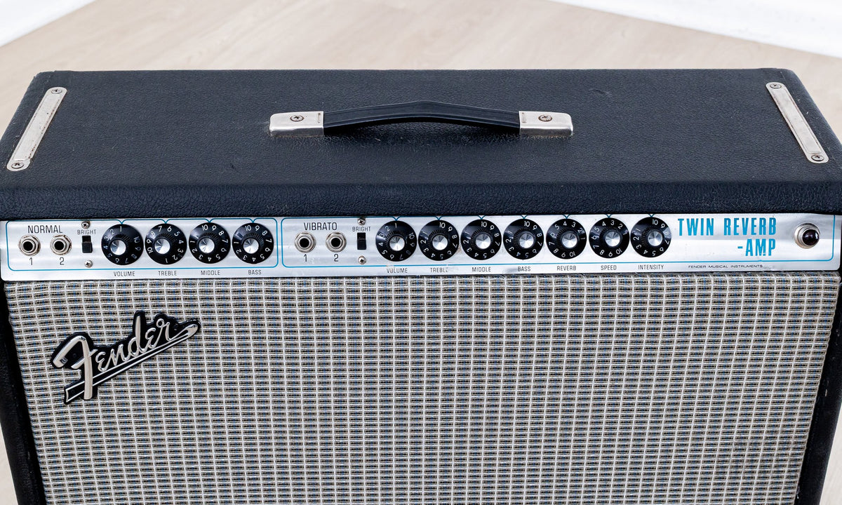 1970 Fender Twin Reverb, control panel and top