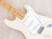 Maple fretboard and body angled view