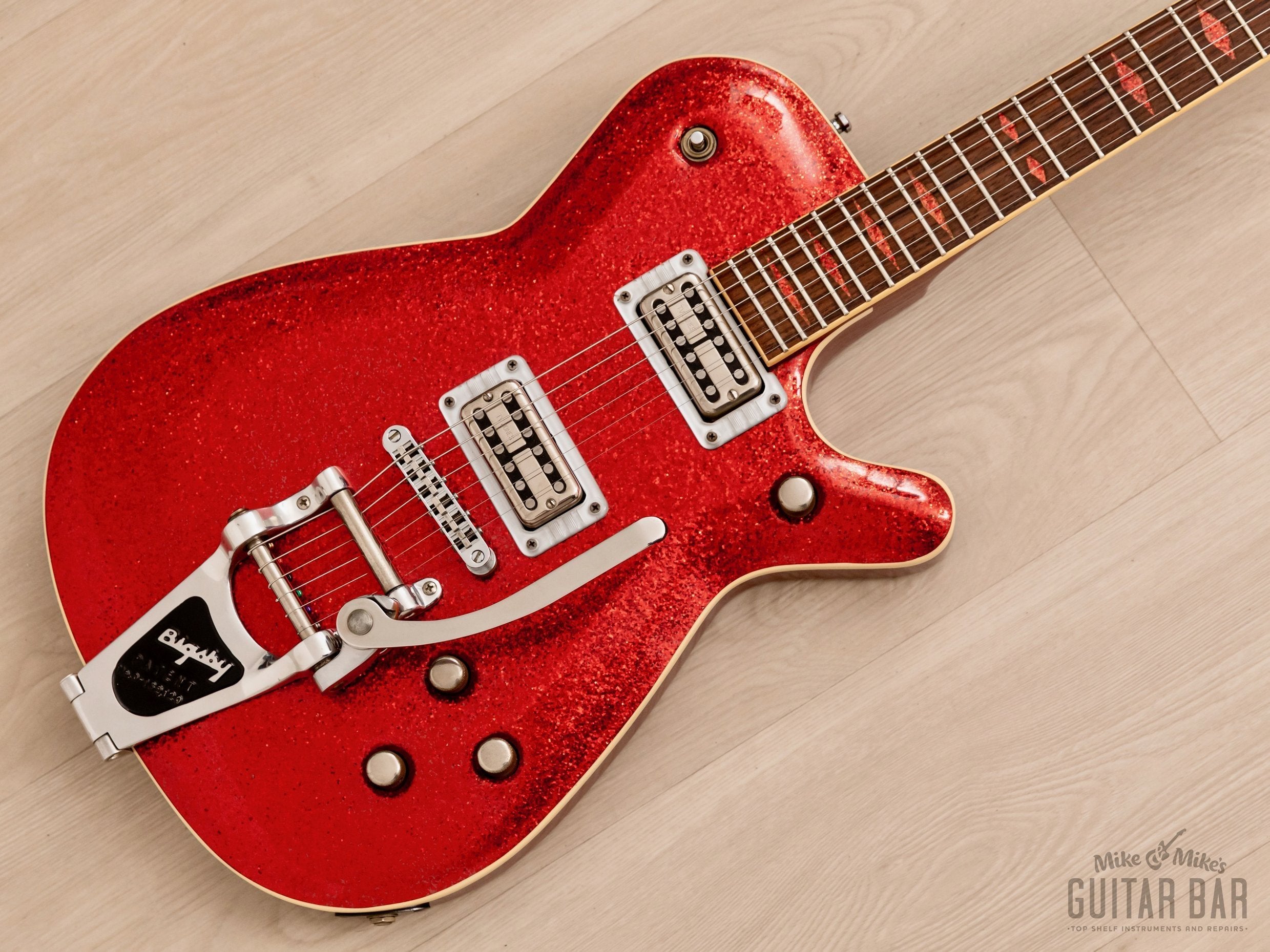 GMP Roxie Duo Jet-Style Guitar Red Metalflake w/ TV Jones MagnaTron Pickups, Case