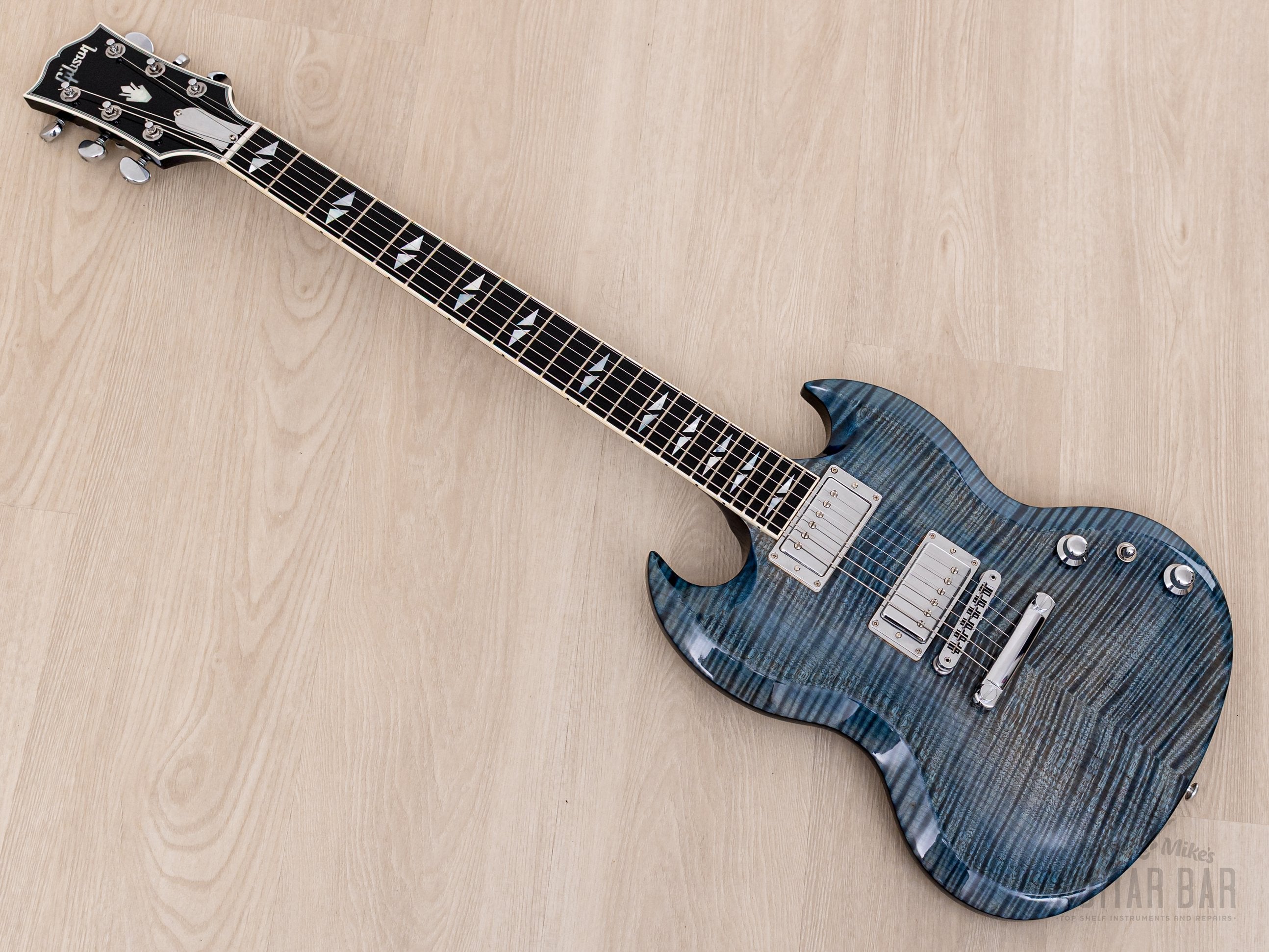 2016 Gibson SG Supreme Limited Edition AAA Flame Maple Ocean Blue w/ Burstbucker Pro PAFs, Case & Hangtags