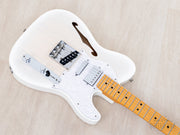 TN90-SPL Thinline Telecaster White Solid Gold body top angle