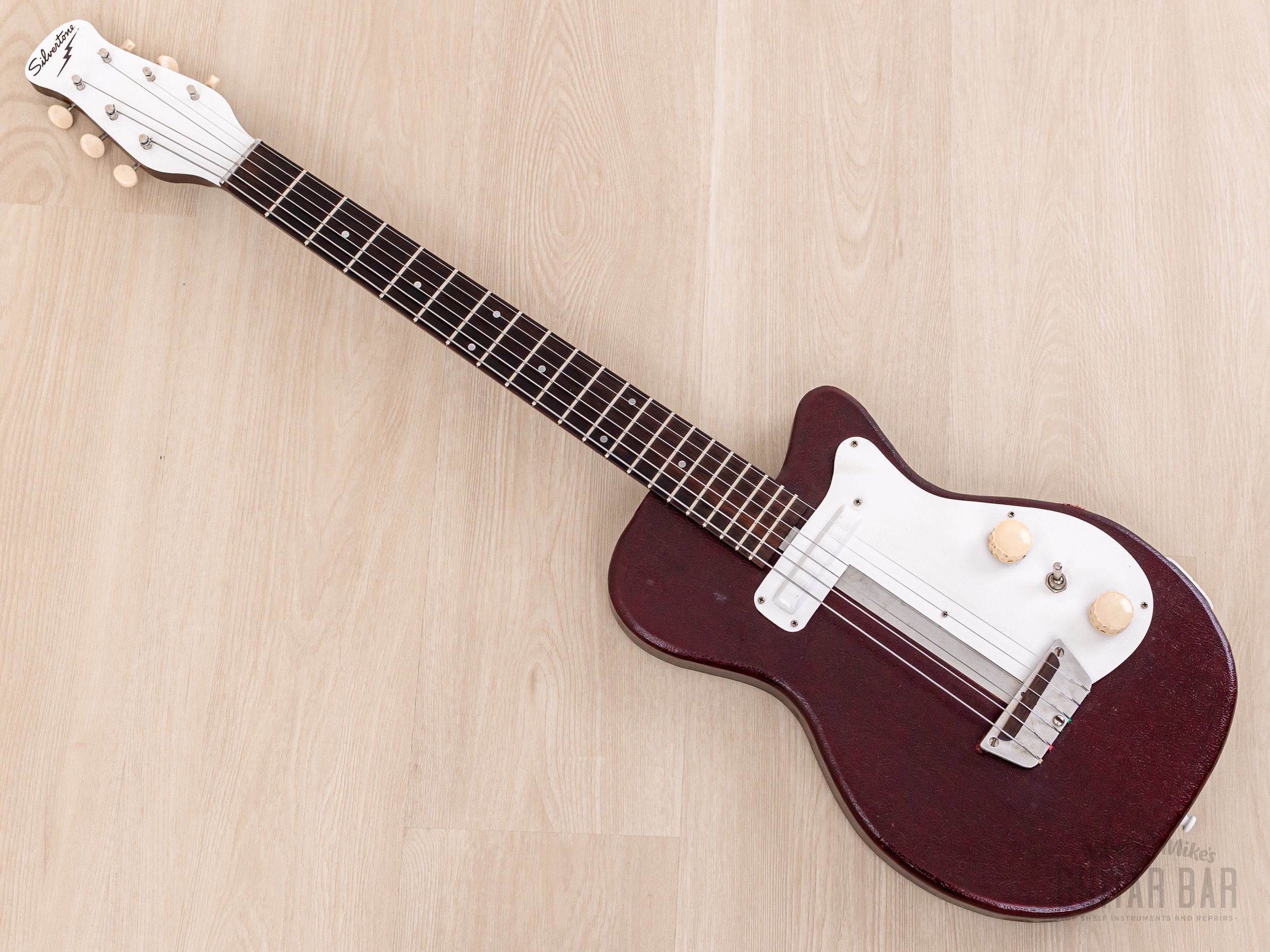 1954 Silvertone 1375 Danelectro-Made Vintage Peanut Guitar, 100% Original & Near-Mint w/ Case