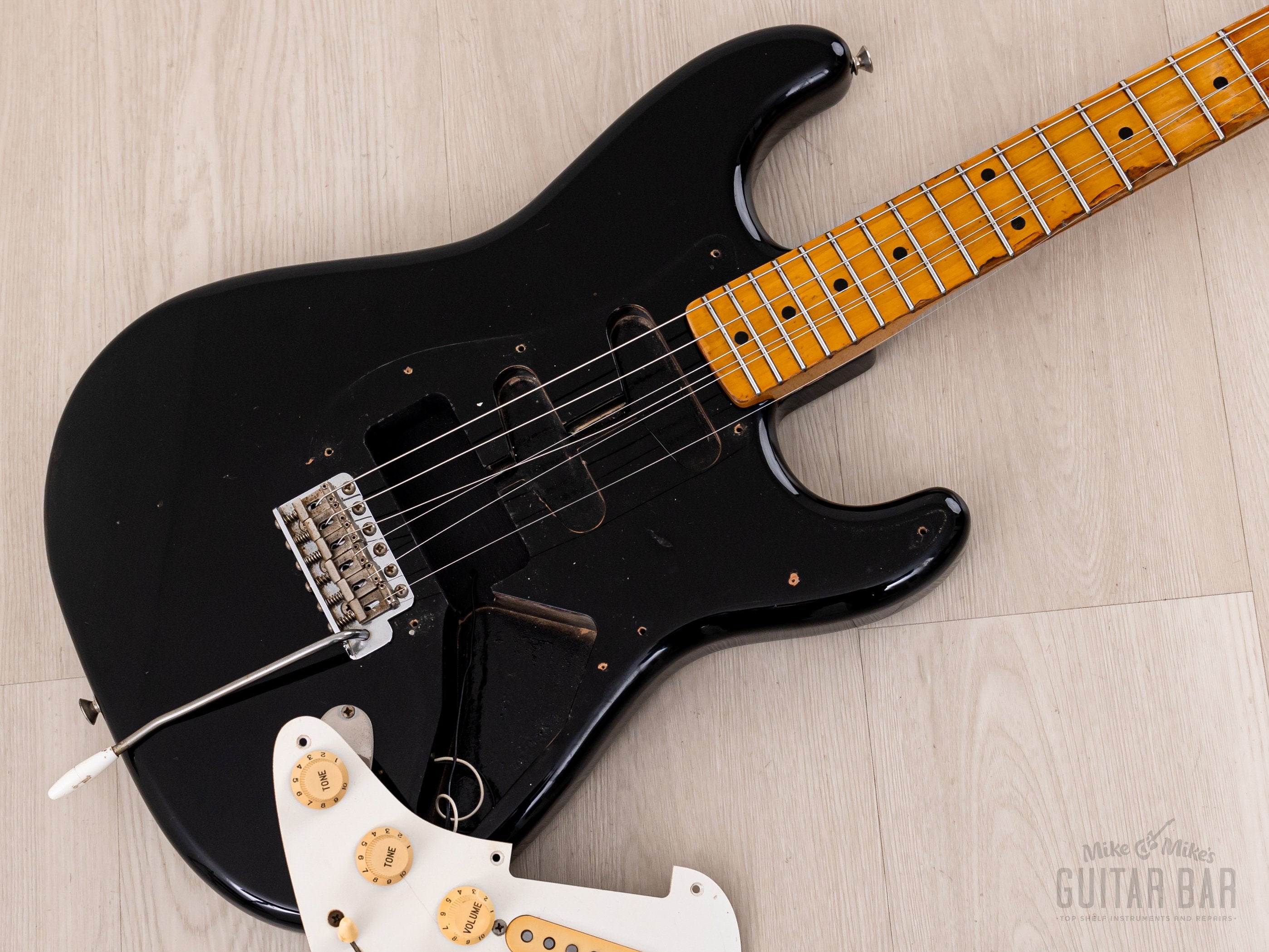 1983 Fender JV Stratocaster '57 Vintage Reissue ST57-65 Black w/ Fullerton USA Pickups, Japan MIJ Fujigen