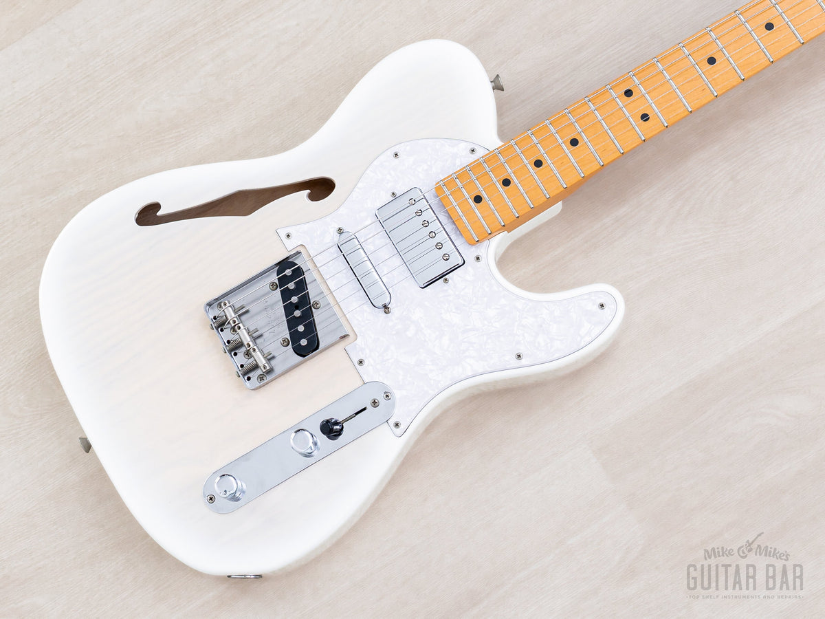 TN90-SPL Thinline Telecaster White Solid Gold front angle view