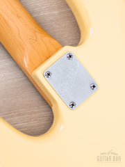 1997 Fender American Standard Jazz Bass Olympic White, neck plate close-up