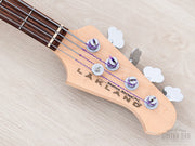 Lakland headstock front with Indian laurel fretboard