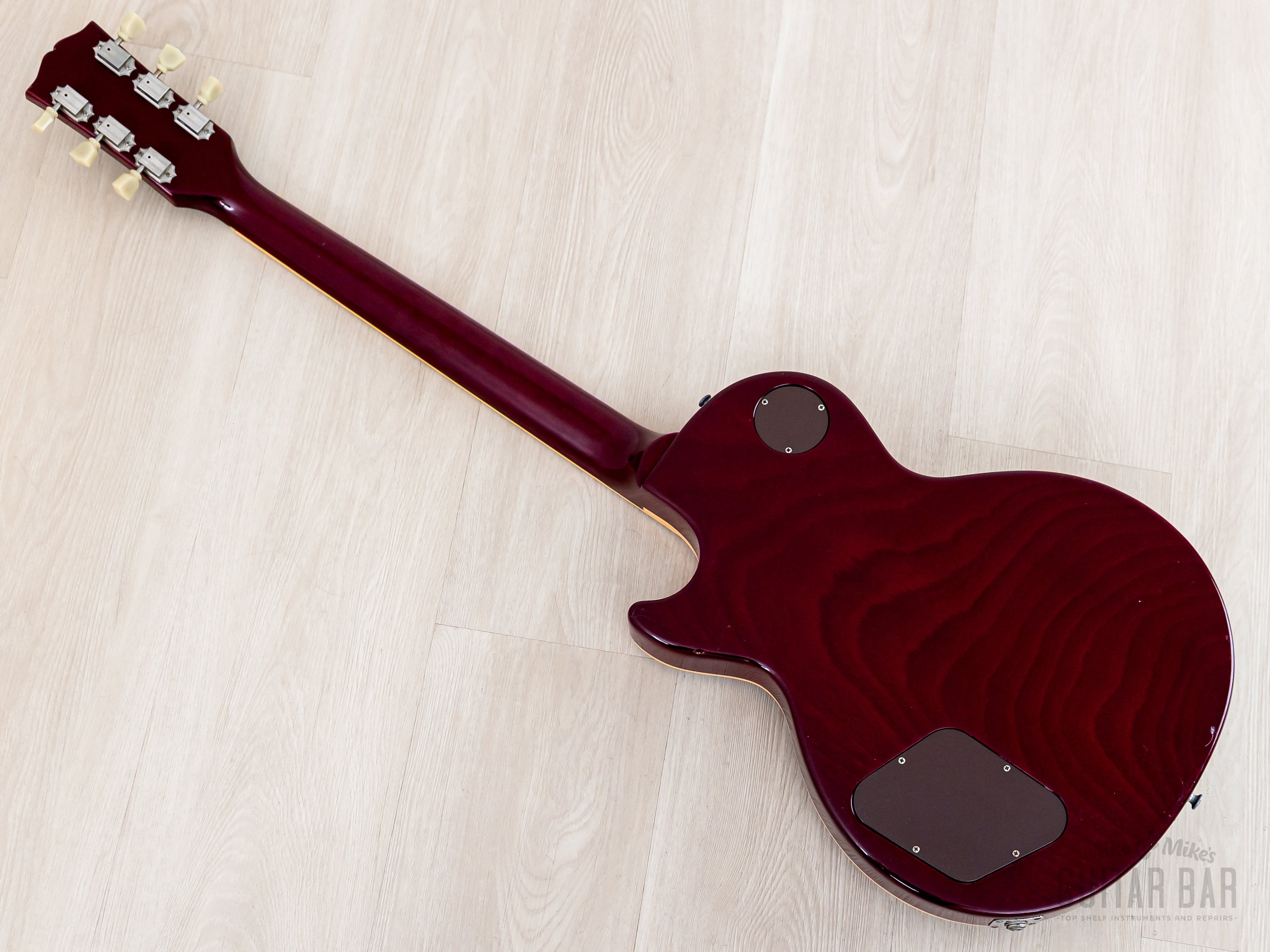 1996 Gibson Les Paul Standard Flame Top Wine Red One-Piece Body, 100%