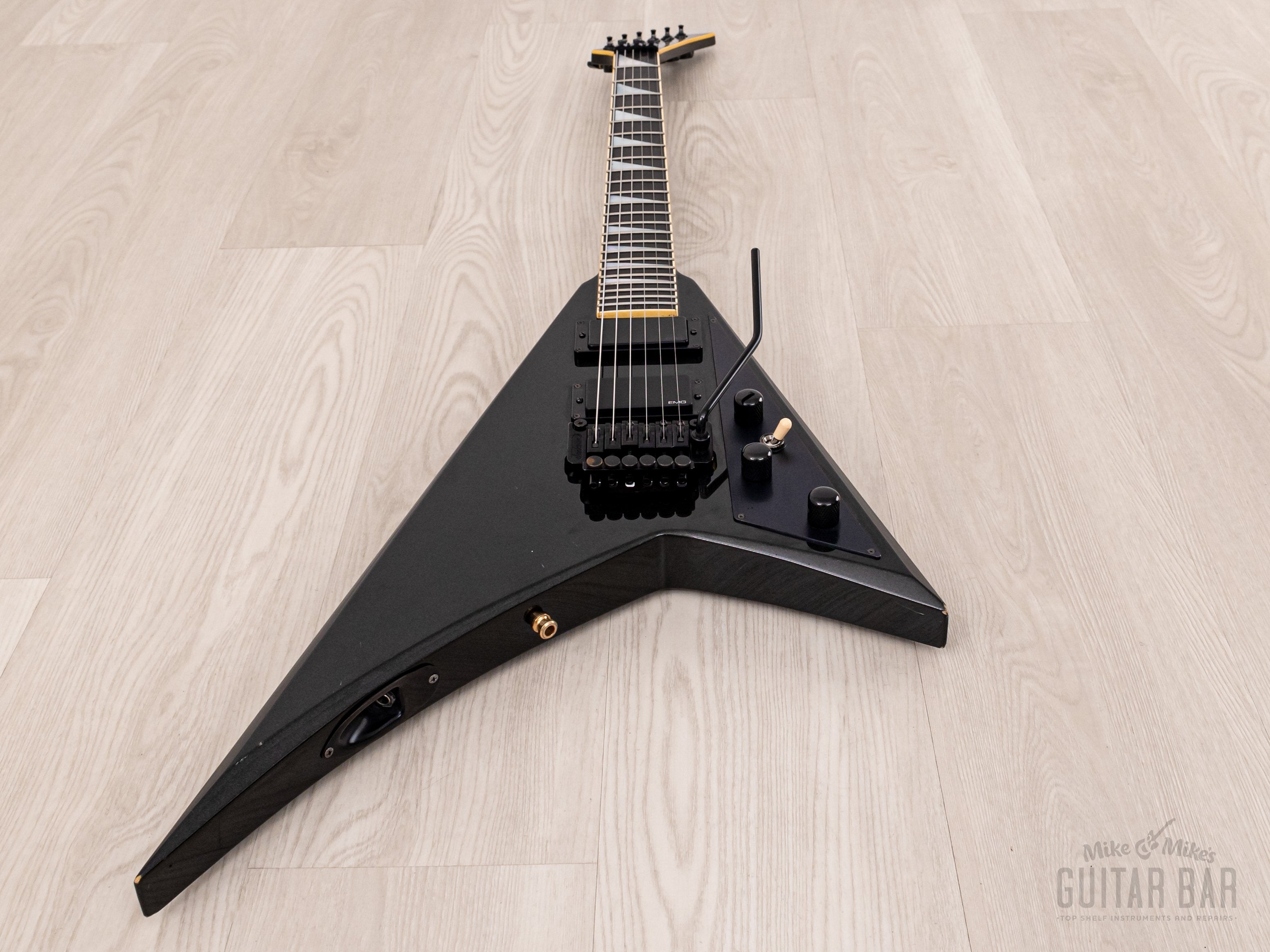 1991 Grover Jackson Randy Rhoads Custom V Metallic Black w/ EMGs, Case