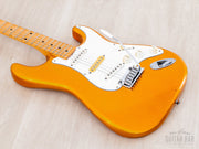 1991 Fender Order Made Yngwie Malmsteen Strat Gold, body and neck angled view