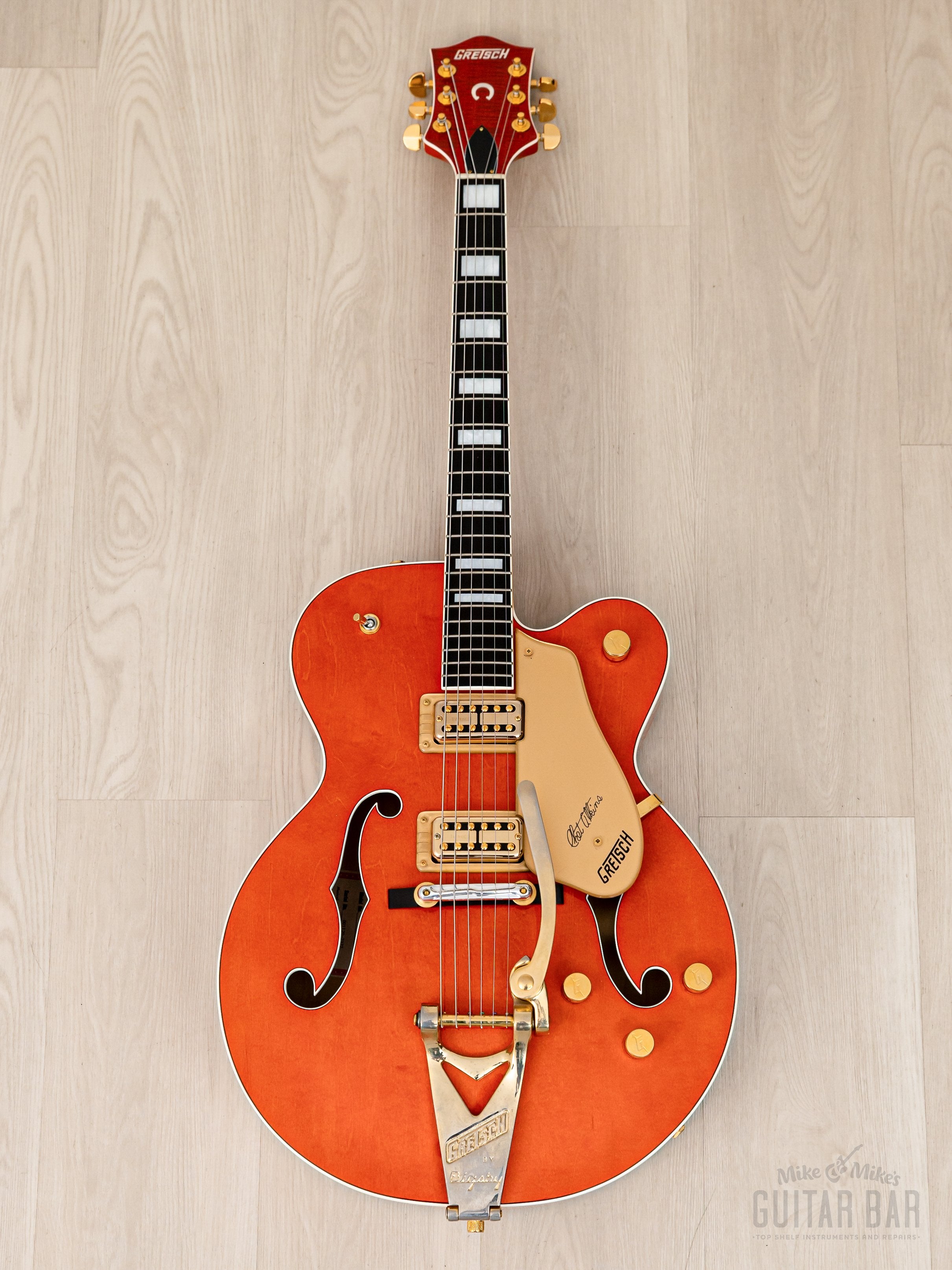 2000 Gretsch G6120 Western Orange w/ TV Jones, Tru-Arc, Case, Tags & COA