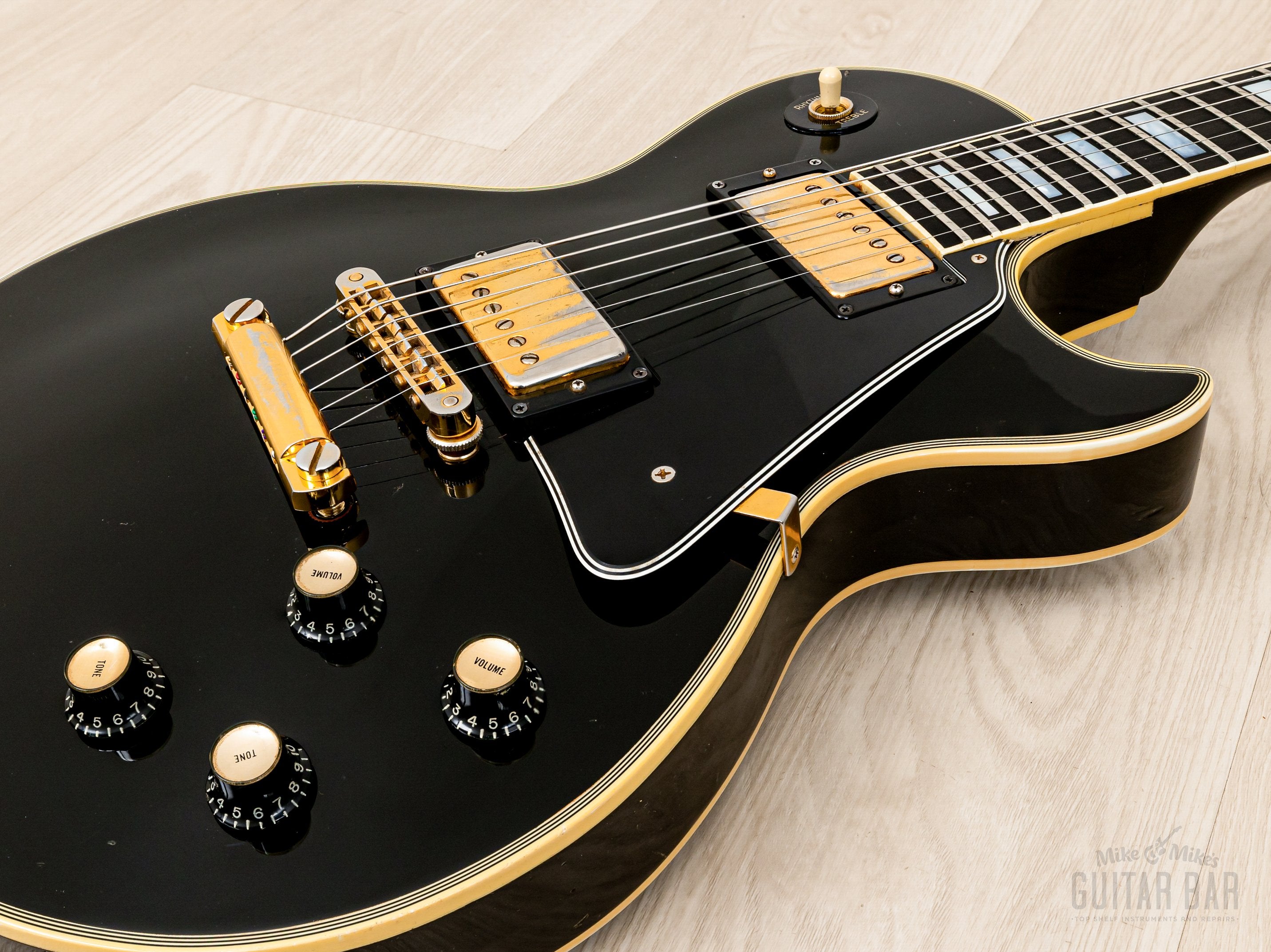 1976 Gibson Les Paul Custom Black Beauty Vintage Electric Guitar w/ T Tops, Case