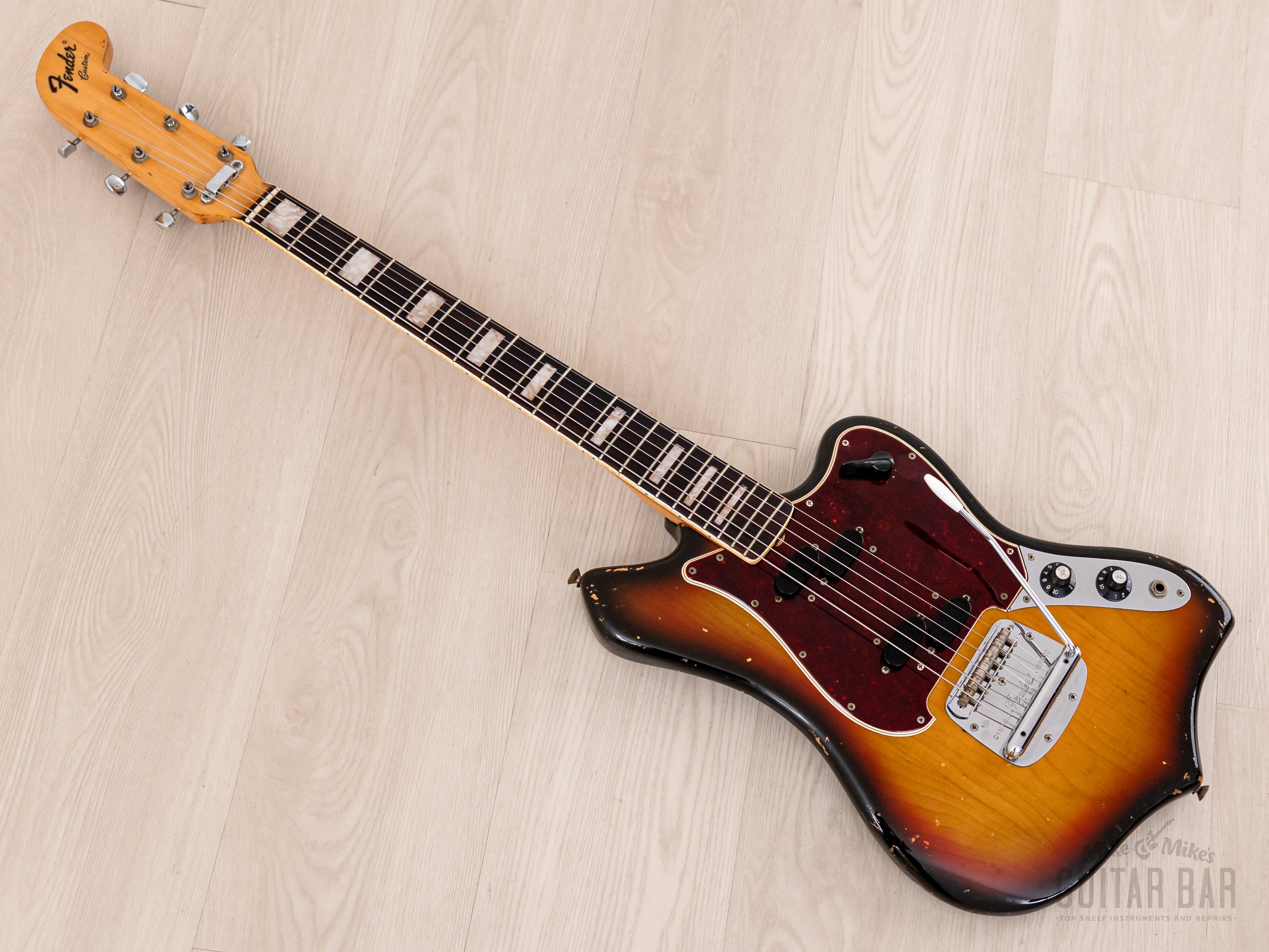 1969 Fender Custom (Maverick) Vintage Offset Electric Guitar Sunburst 100% Original w/ Case, Electric XII