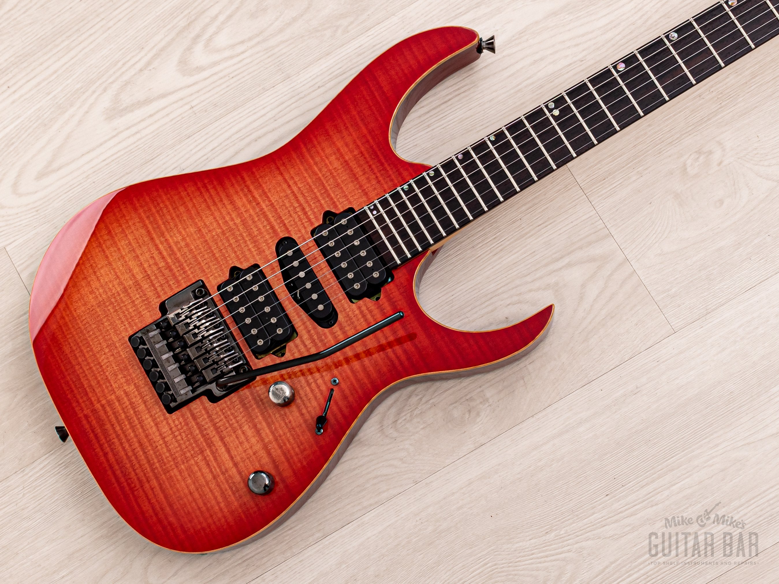 2001 Ibanez Prestige RG2680 Deep Red Flame Top, Near-Mint w/ Case, Hangtags