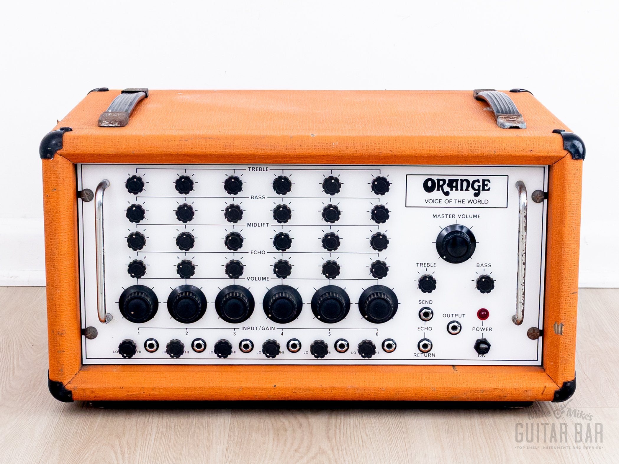 1970s Orange Voice of the World Vintage 6-channel PA Mixer Preamp Head