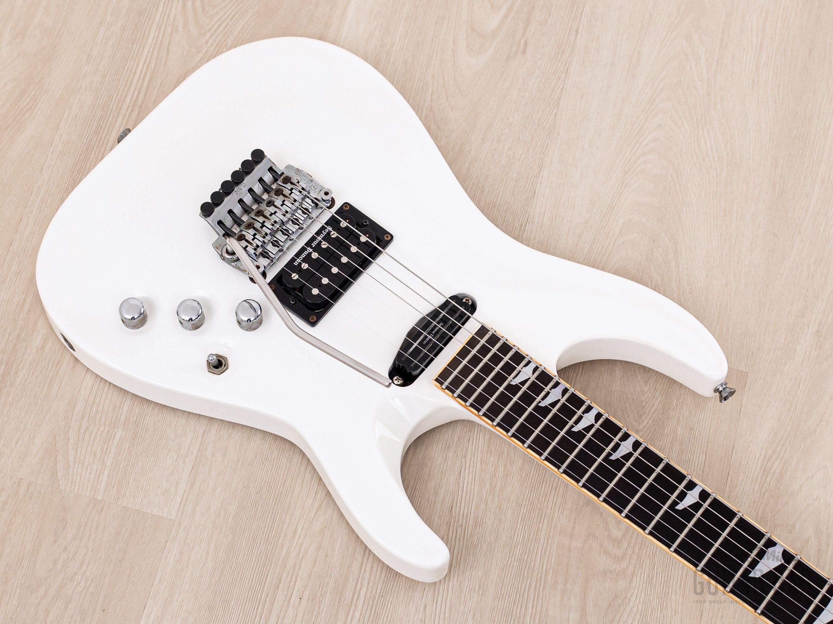 1989 ESP Custom Shop Horizon Custom Vintage Neck Through Guitar White, Near-Mint w/ Floyd Rose, Seymour Duncan