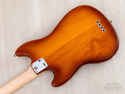 Close-up of Honey Burst body back and neck plate