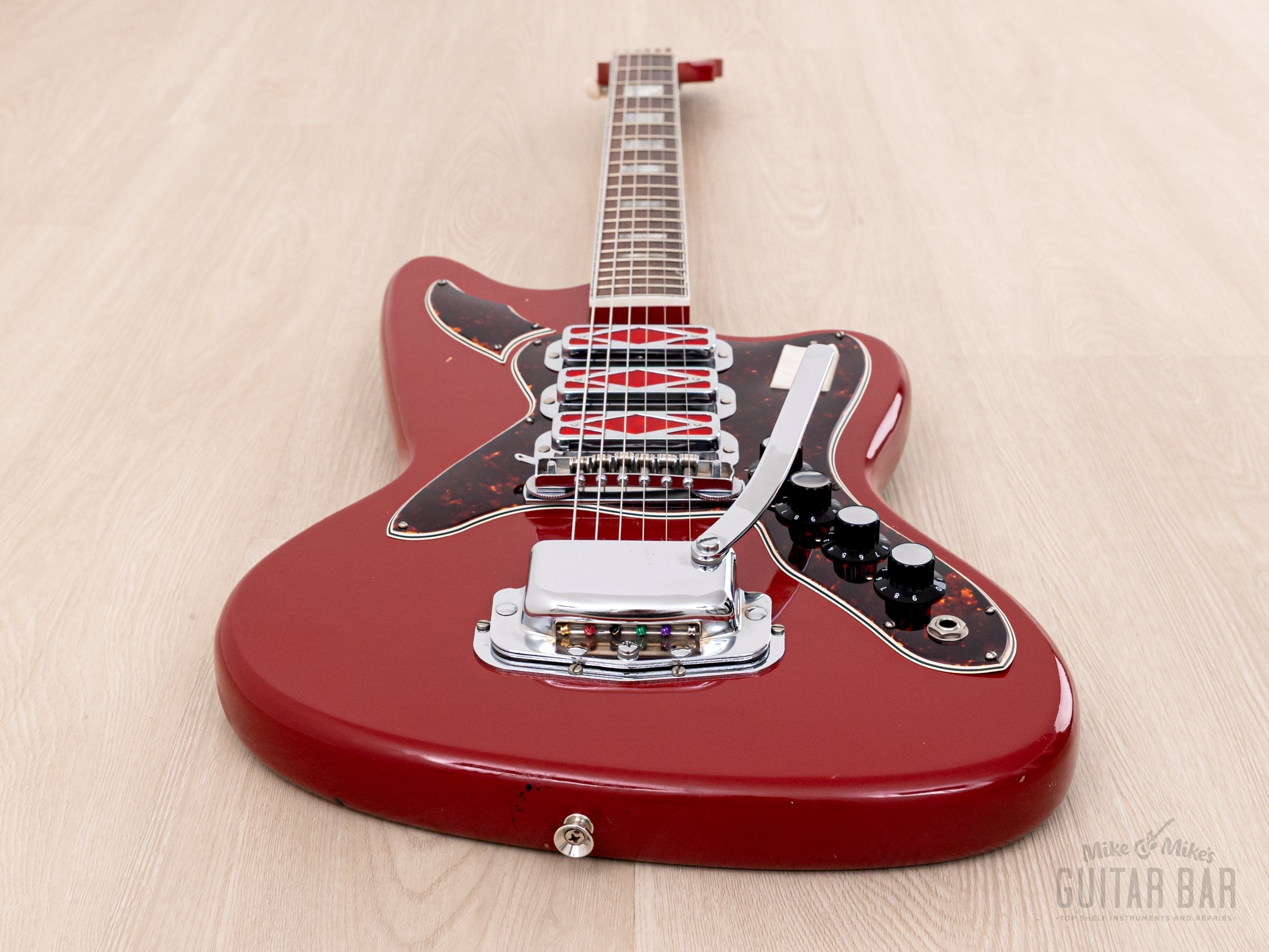 1967 Silvertone 1488 Silhouette Vintage Guitar DeArmond Red Foils, Harmony USA