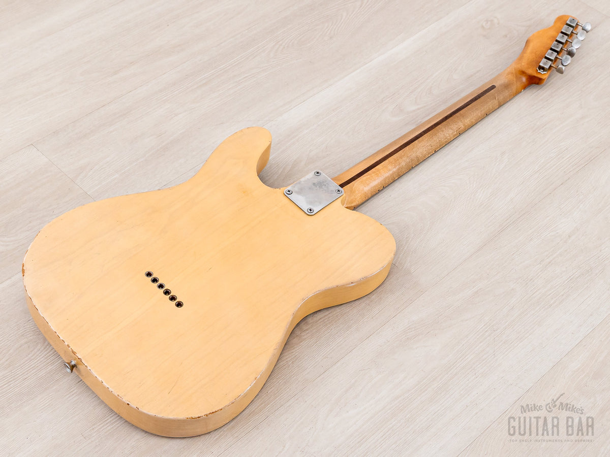 2016 Danocaster Single Cut Blackguard Butterscotch, back of body angled