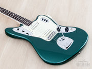 2026 Fender Traditional II 60s Jaguar Sherwood Green, body and neck angled view