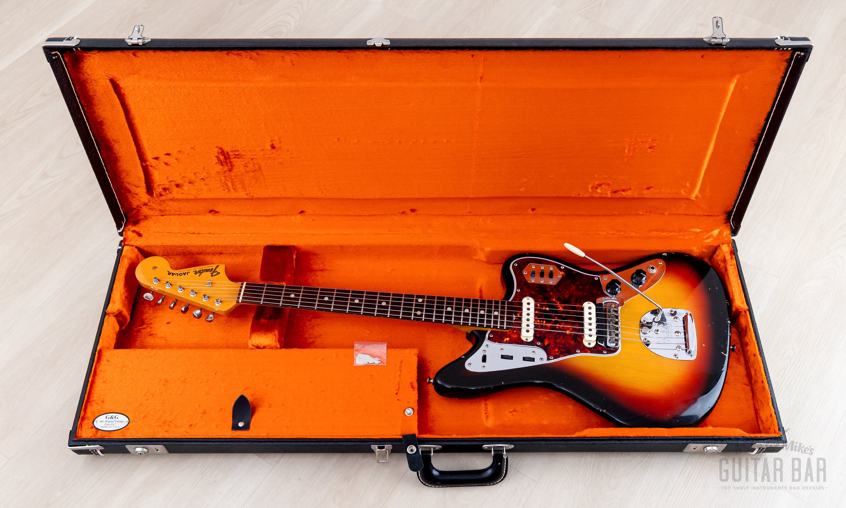 1965 Fender Jaguar Vintage Offset Guitar Sunburst w/ Case