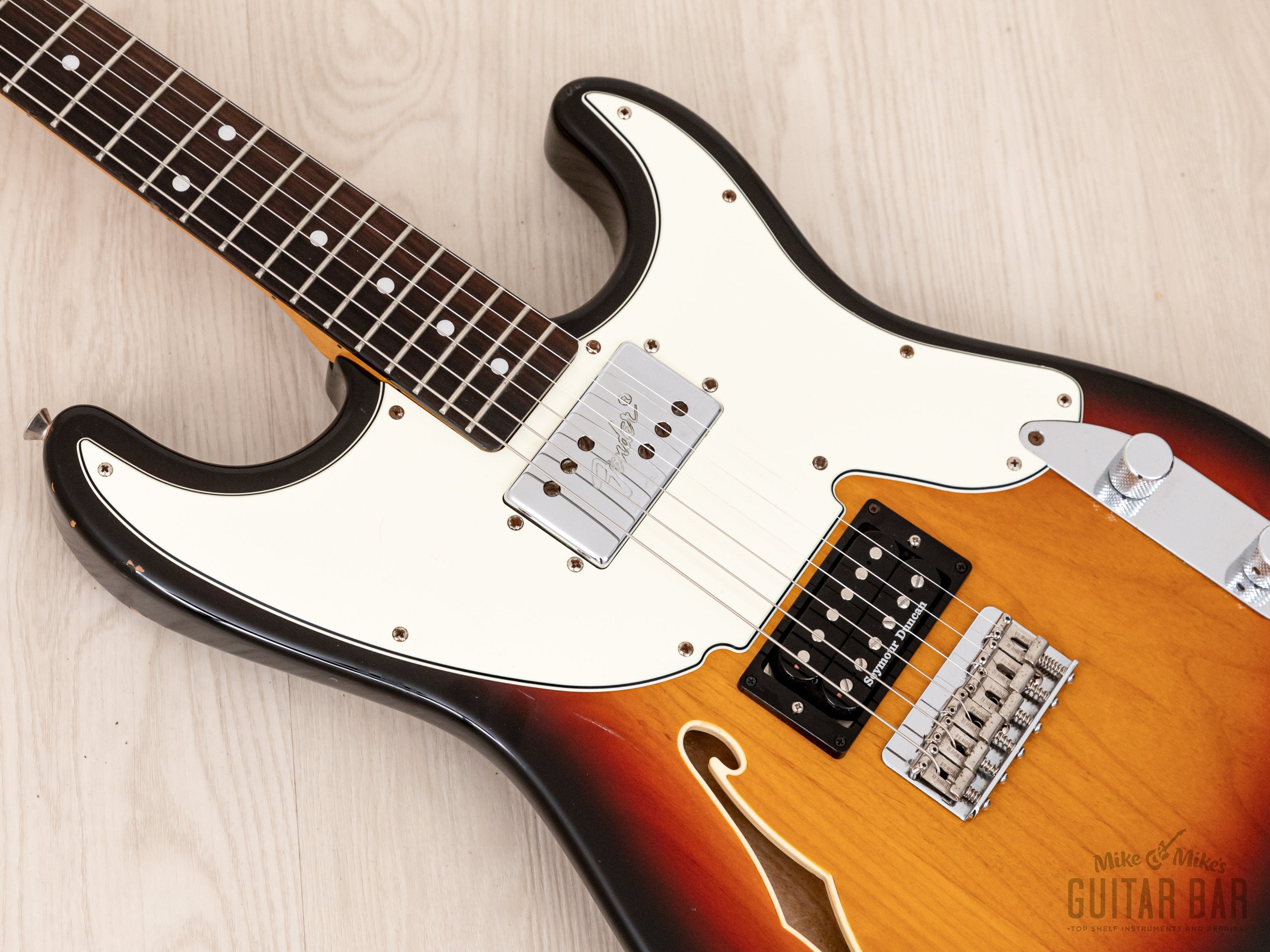 2011 Fender Pawn Shop '72 Semi-Hollow Strat-Style Guitar Sunburst w/ Wide Range & Duncan SH-4 JB, Japan MIJ