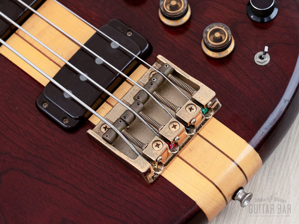 MC924 brass bridge and pickup close-up