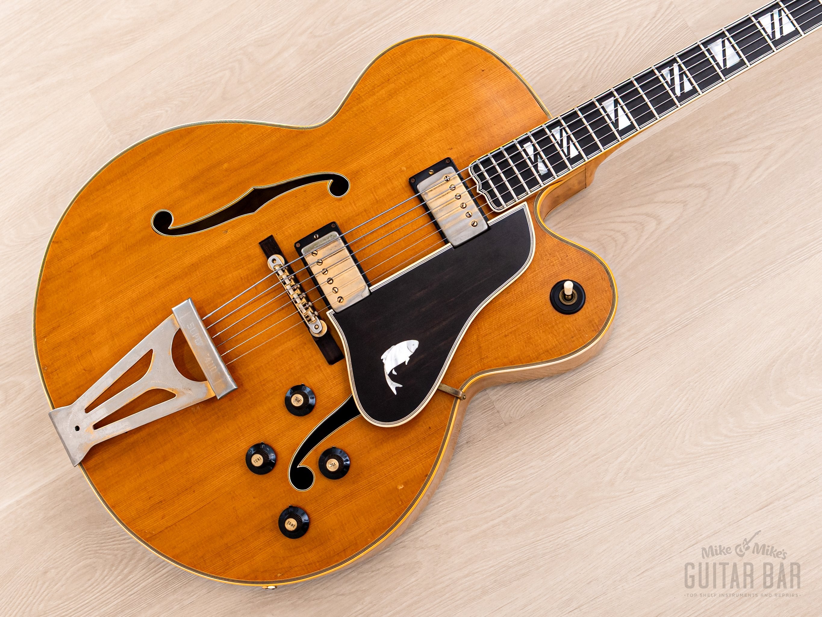 1969 Gibson Super 400 CES Vintage Archtop Electric Guitar Natural w/ T Tops & 1950s Lifton Case