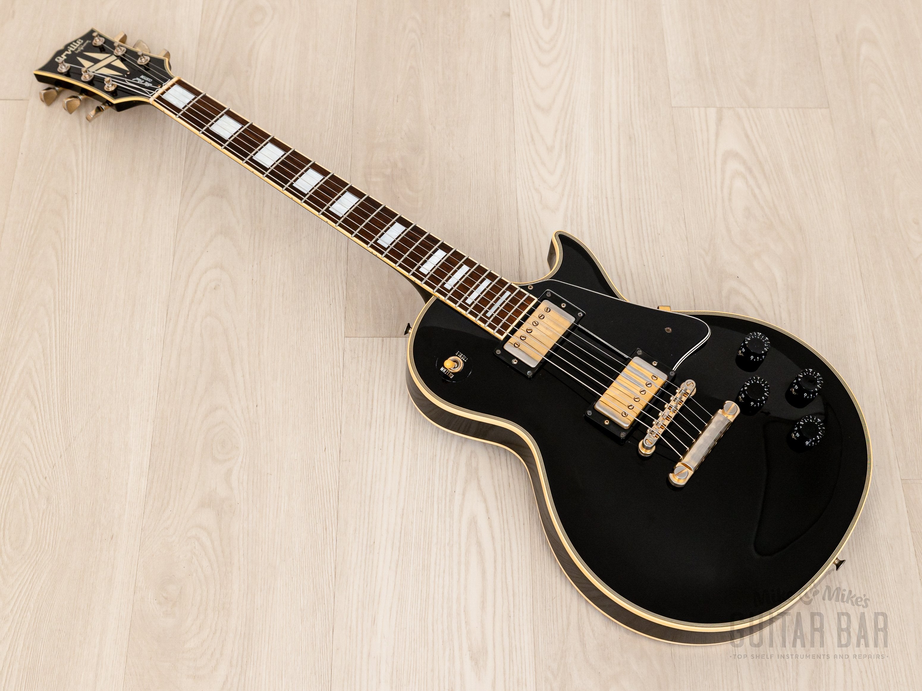 1988 Orville by Gibson Les Paul Custom LPC Black Beauty w/ Tim Shaw PAFs, Japan Terada