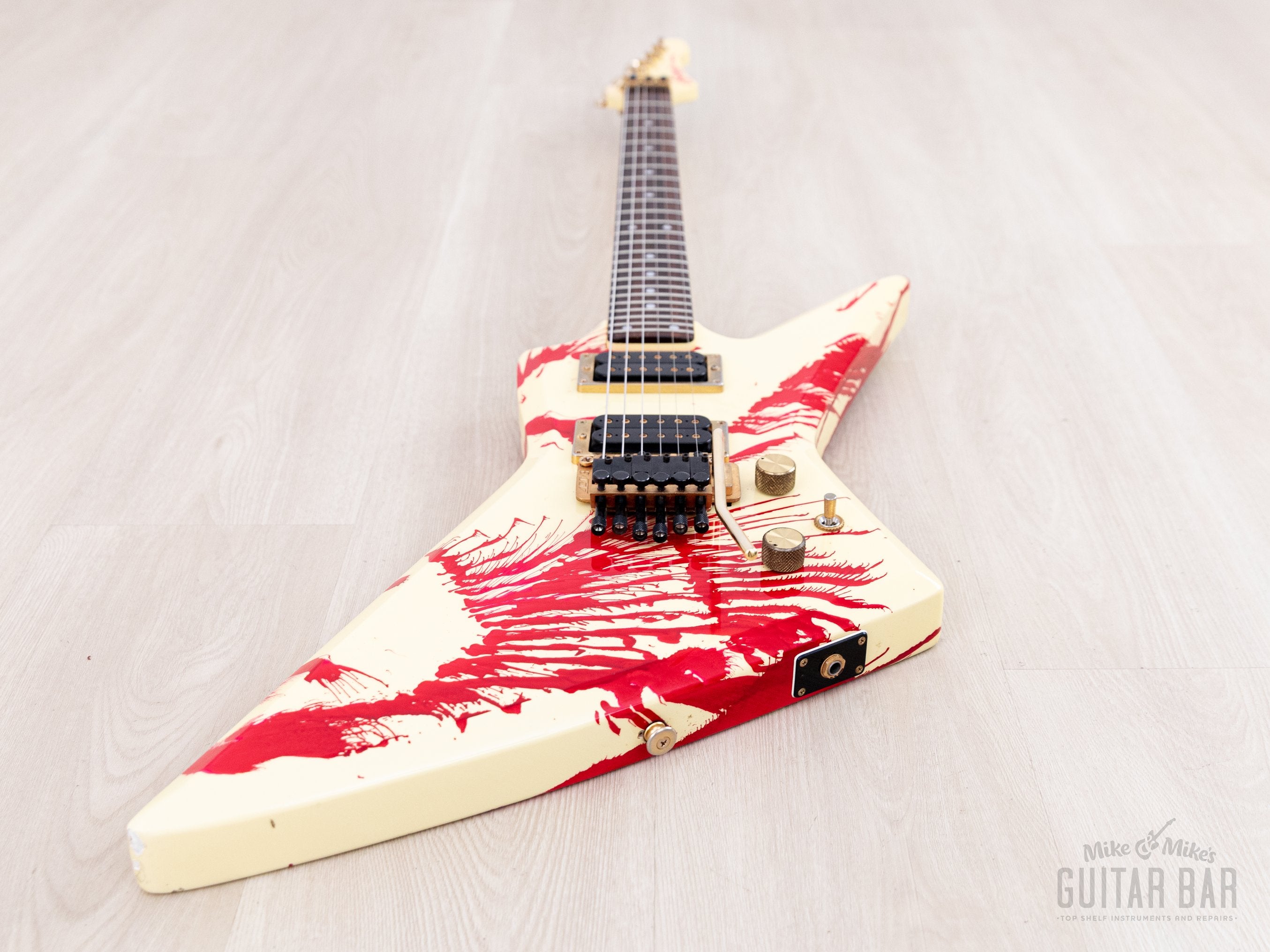 1984 Aria Pro II ZZ Custom Bloody White w/ Gold Hardware & Floyd, Japa