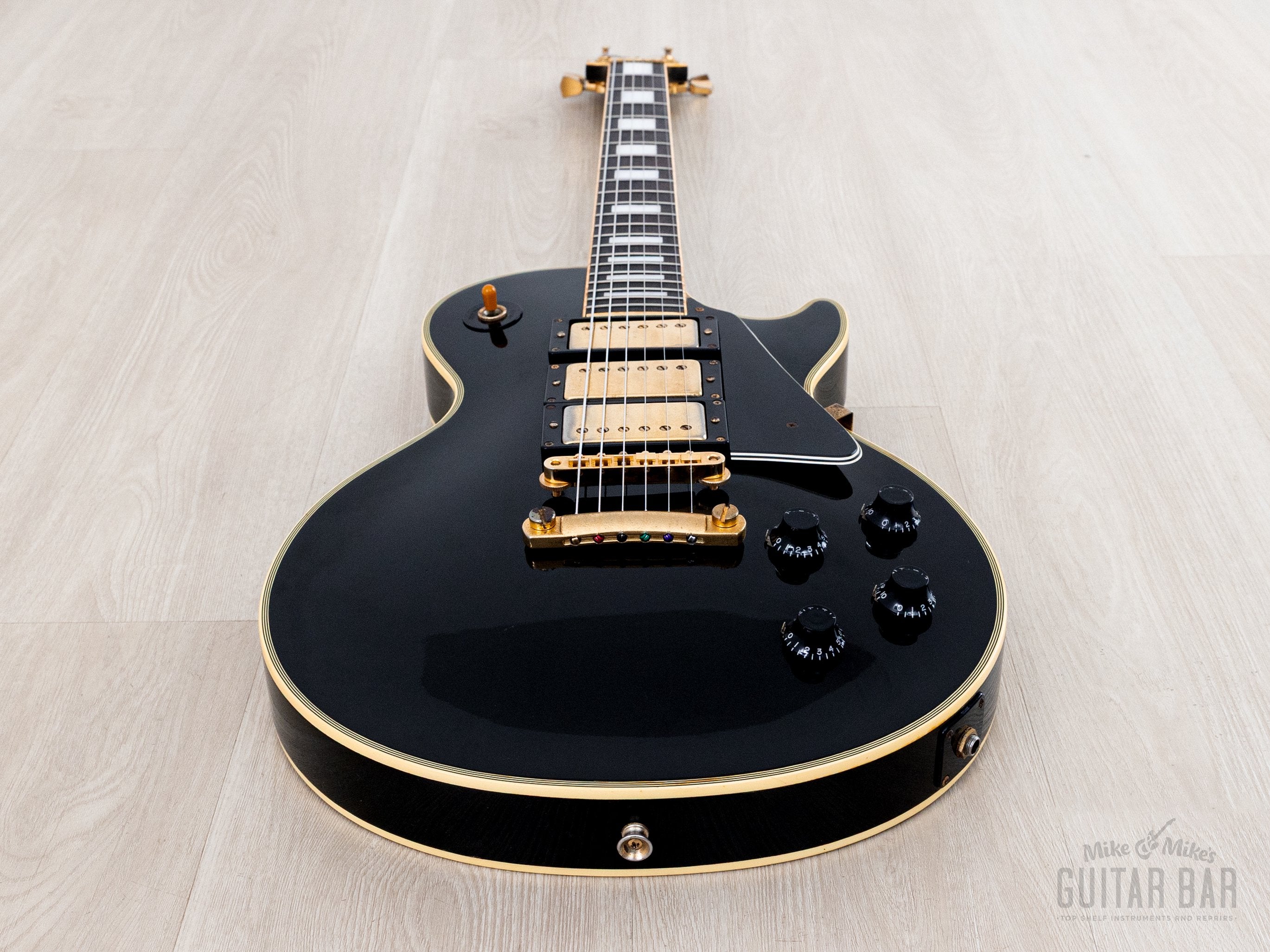 1989 Burny Black Beauty Custom '57 Model RLC-65 3 Pickup w/ VH-3 Picku