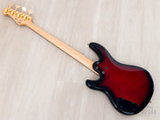 Back diagonal view showing maple neck and body back
