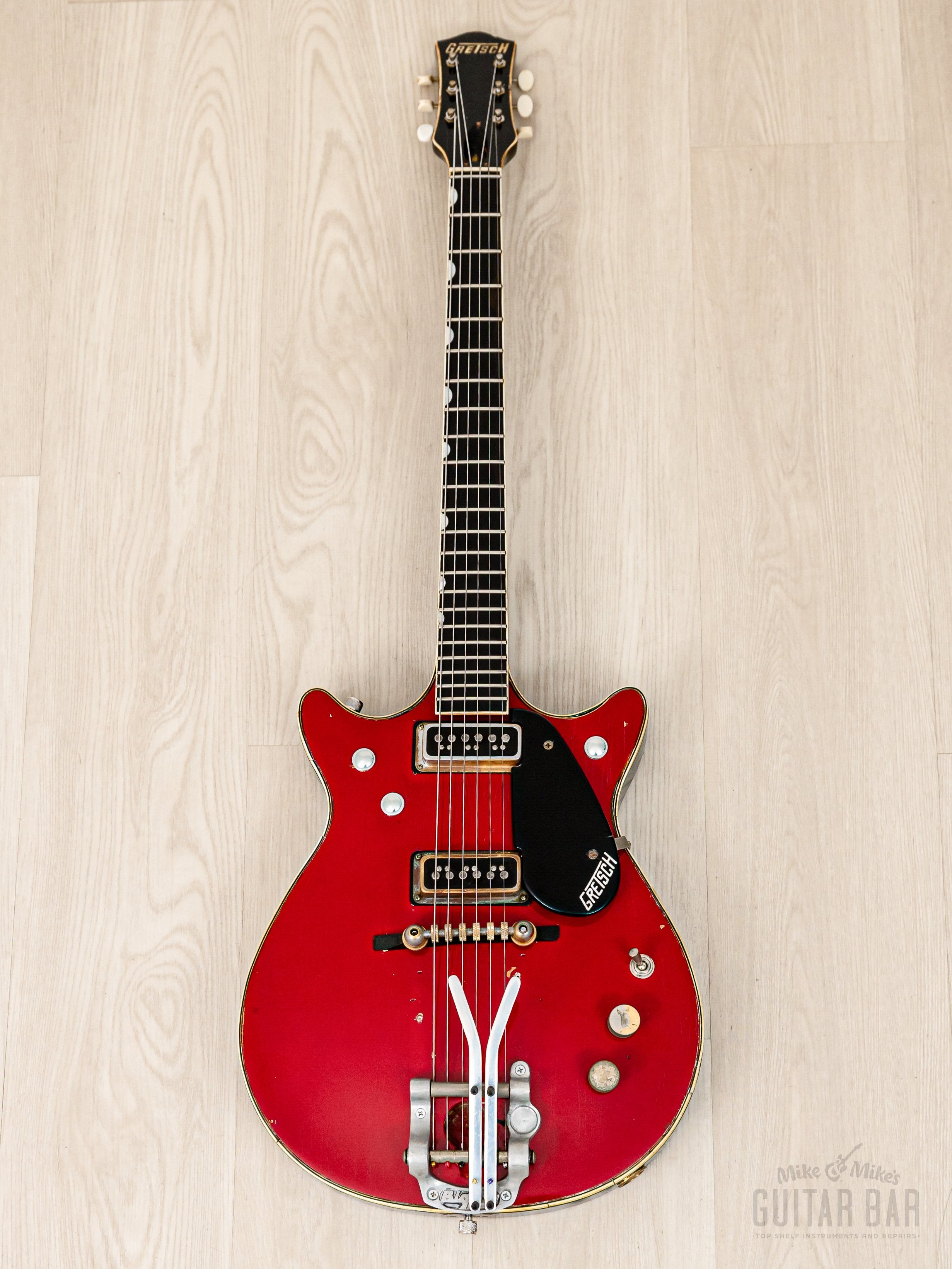 1962 Gretsch Jet Firebird 6131 Double Cut Vintage Guitar, Bigsby Palm Pedal G/B Bender, Case