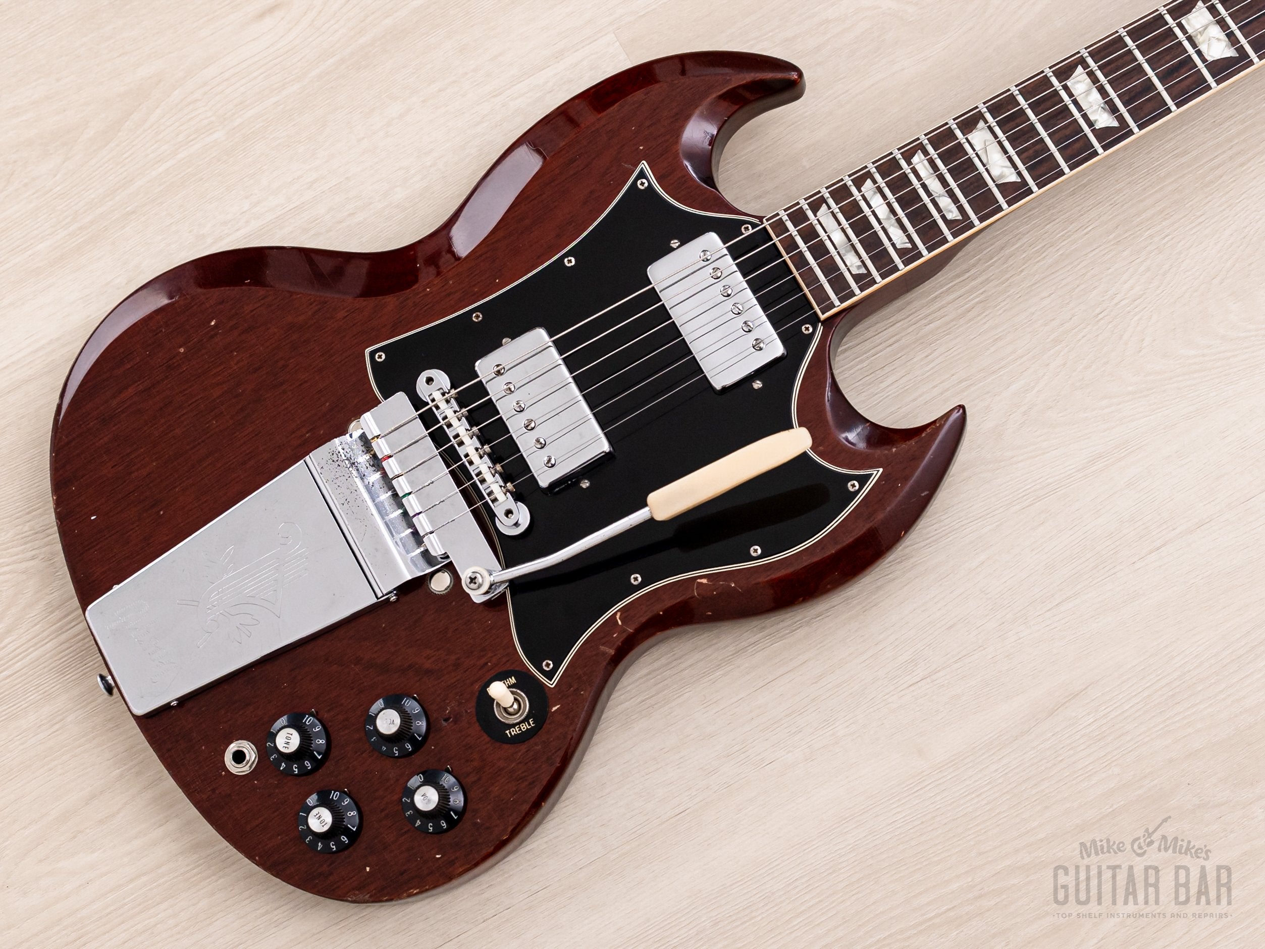 1969 GIbson SG Standard Vintage Guitar Cherry w/ Maestro Vibrola, Pat # T-Tops, Case